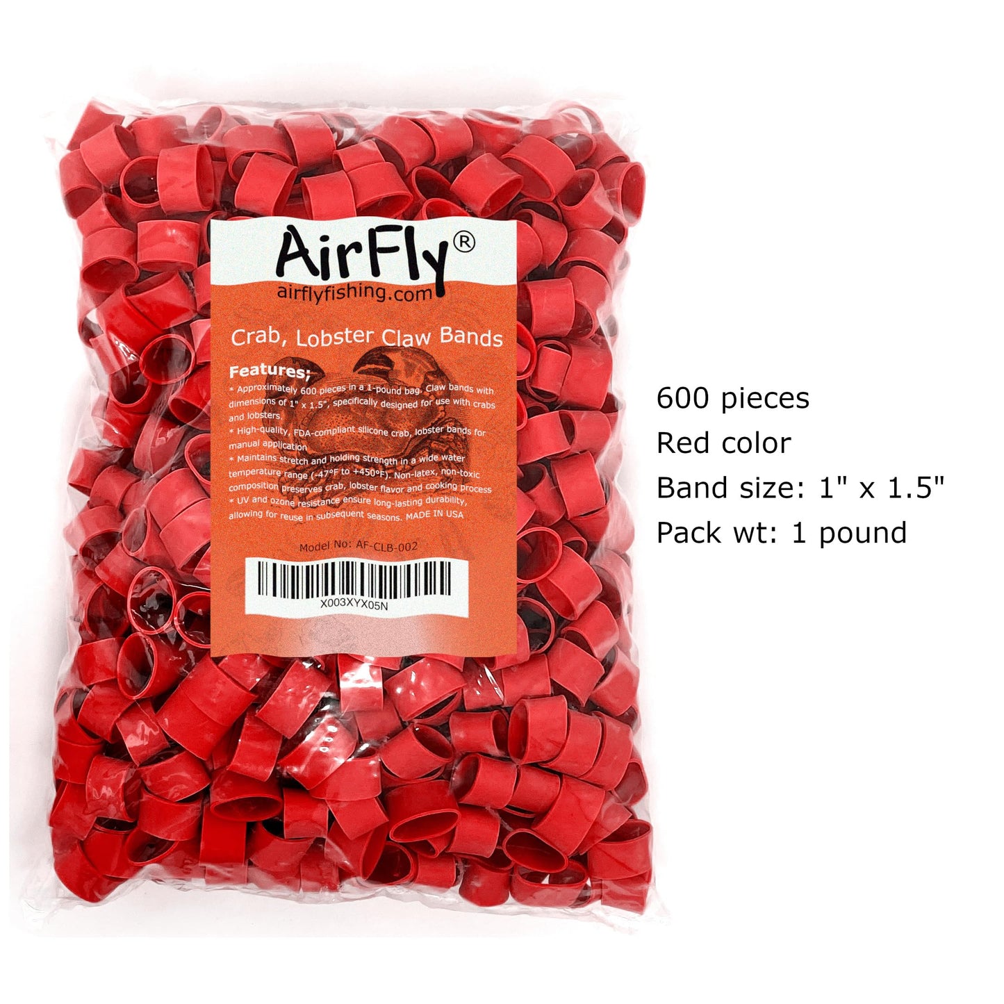 AirFly Crab, Lobster Claw Rubber Bands, Protect Lobsters & Crabs, Cook Safe FDA-Compliant Silicone, Made in USA