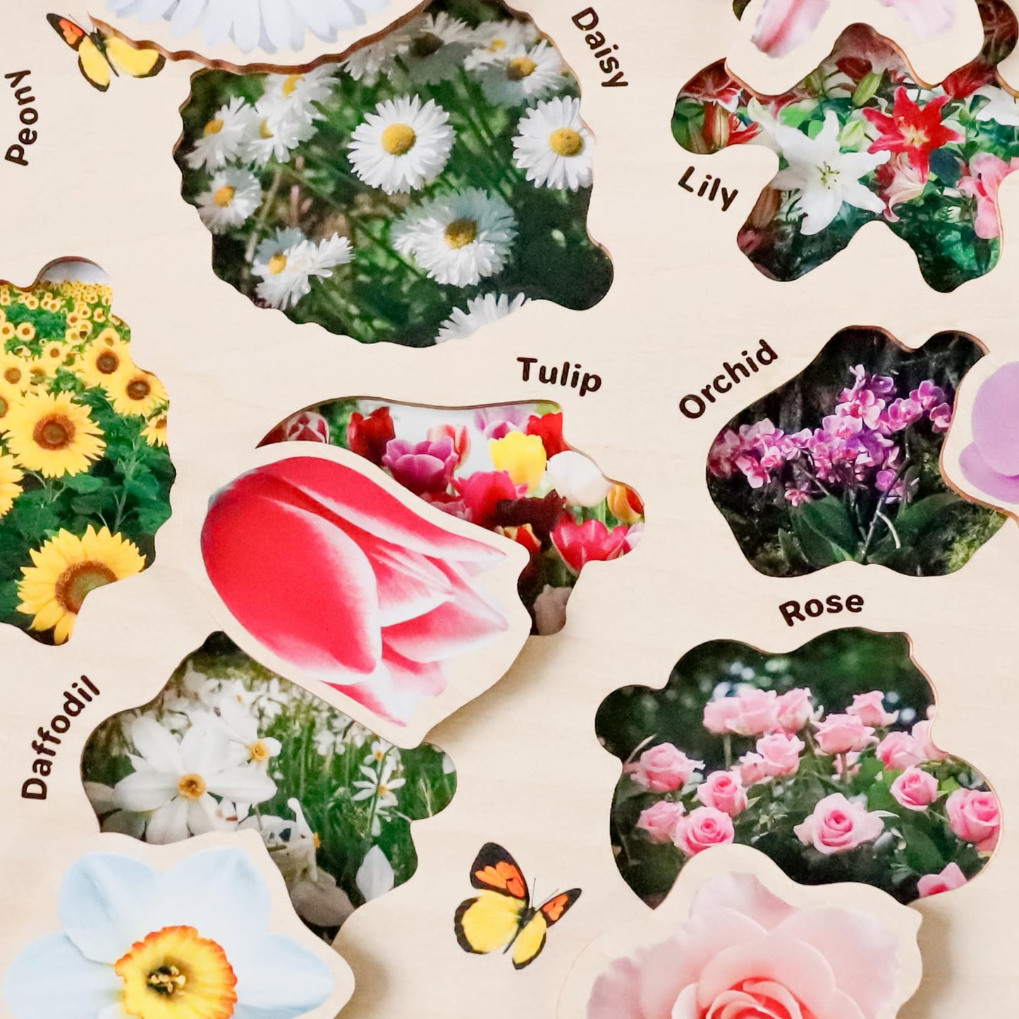 QUOKKA Wooden Puzzles for Toddlers 1-3 – 3X Set Montessori Toys Puzzles for Kids Ages 2-4 – Wood Educational Baby Game 12-18 Months – Gift Learning Mushrooms Flowers Leaves - Boy & Girl 3-5