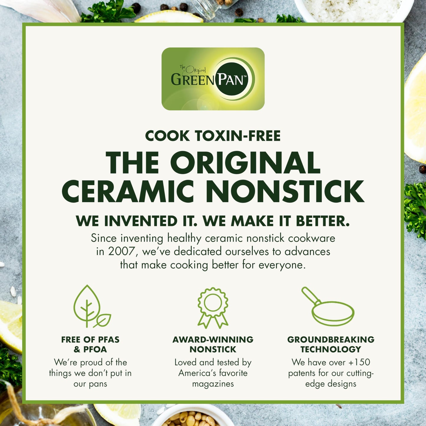 GreenPan Dover 8” and 10” 2 Piece Frying Pan Skillet Set, Non-Toxic PFAS-Free Ceramic Nonstick Coating, Sear Saute Fry Egg Omlete, Dishwasher & Oven Safe, Stay Cool Handle, Easy Pour Rims, Black