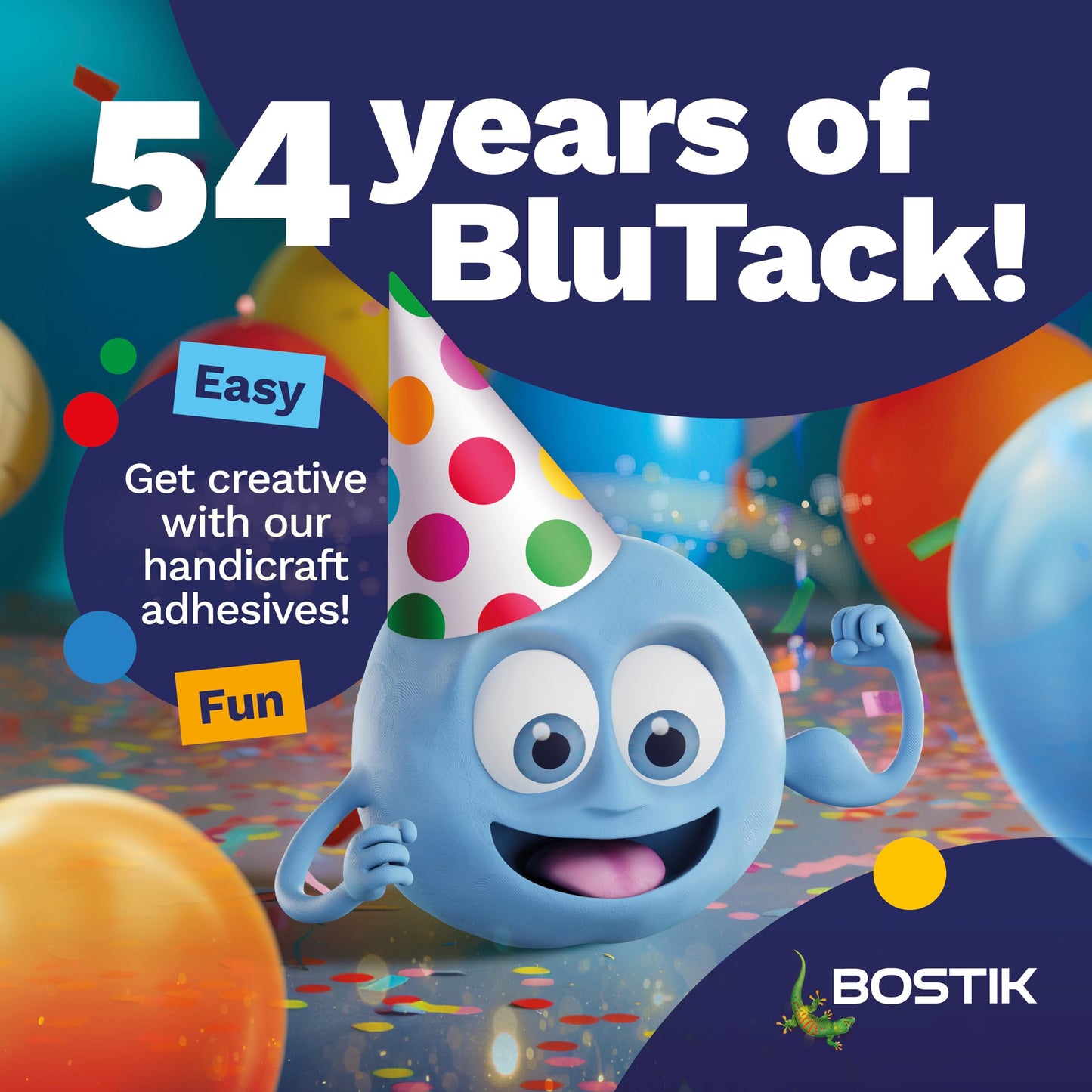 BOSTIK™ Blu Tack™ (12 Pack) 1.6oz Multipurpose Mounting Sticky Putty | Non-Toxic Reusable Hanging Adhesive | Great for Home, School & Office | Blue