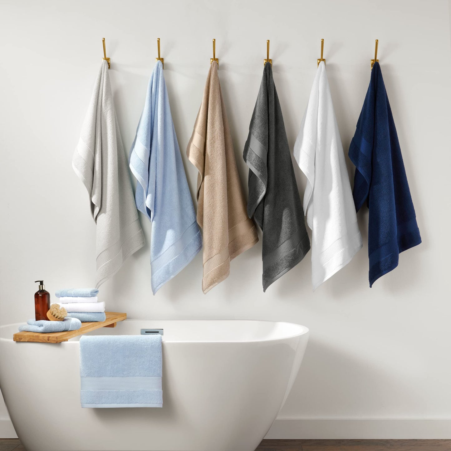 Arkwright Bath Towels Set of 4 - Super Soft 100% Cotton, 600 GSM Quick Dry & Absorbent, Luxury Bathroom Essentials for Hotels, Spa, Hosts, and Vacation Rentals, Pewter Grey