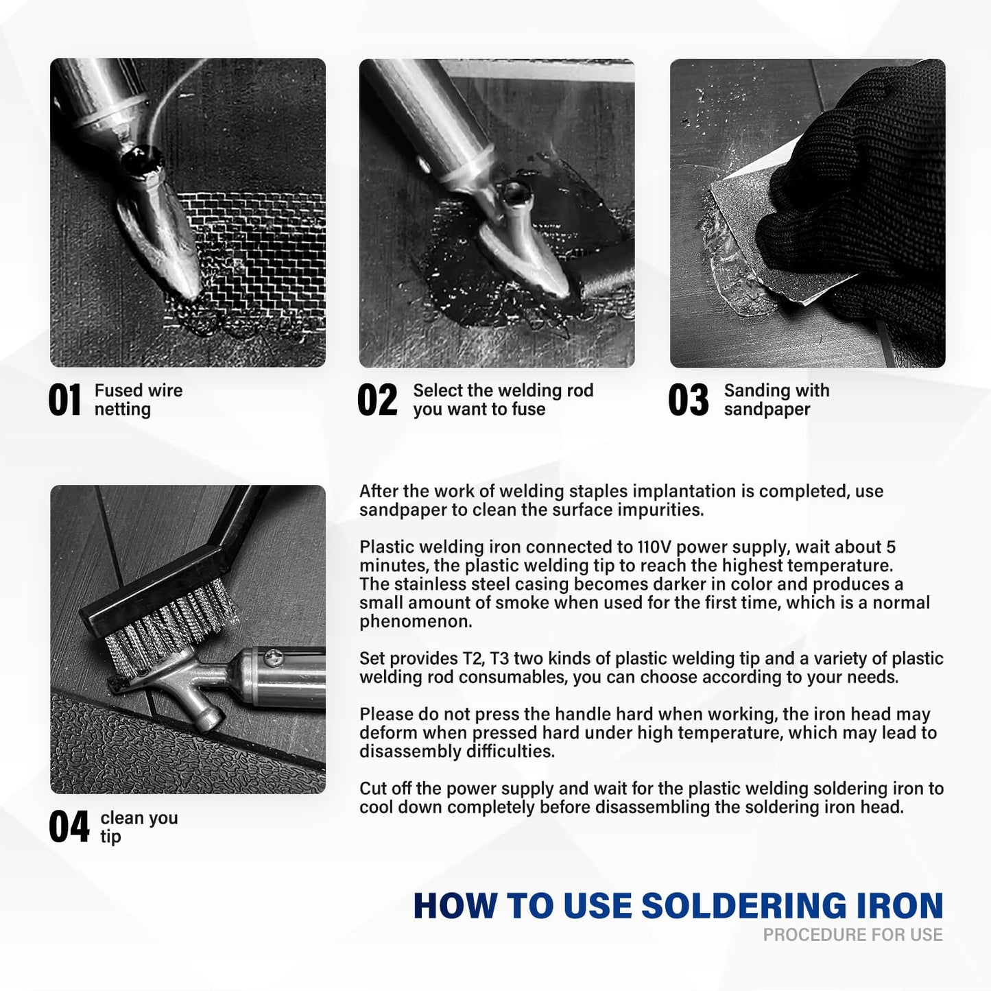 Allturn 110V-100W Plastic Welder,Plastic Welding Kit,Plastic Welding Iron,Plastic Welding Repair Kit for Car Bumper Dashboard Kayak Canoe Tank Repairs.
