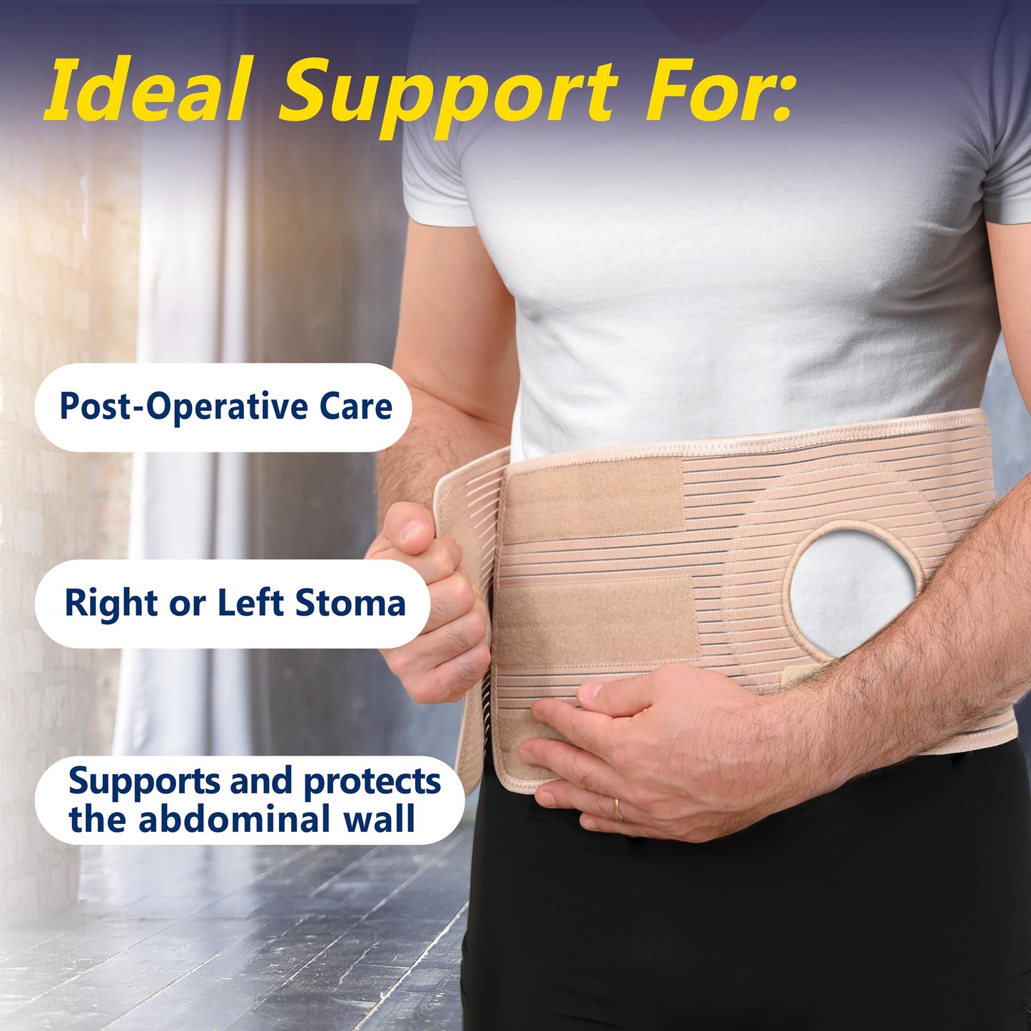 URIEL Abdominal Colostomy Ostomy Hernia Supplies Stealth Support Belt Bag for Men Women, Comfortable for Post Operative Care After Surgery