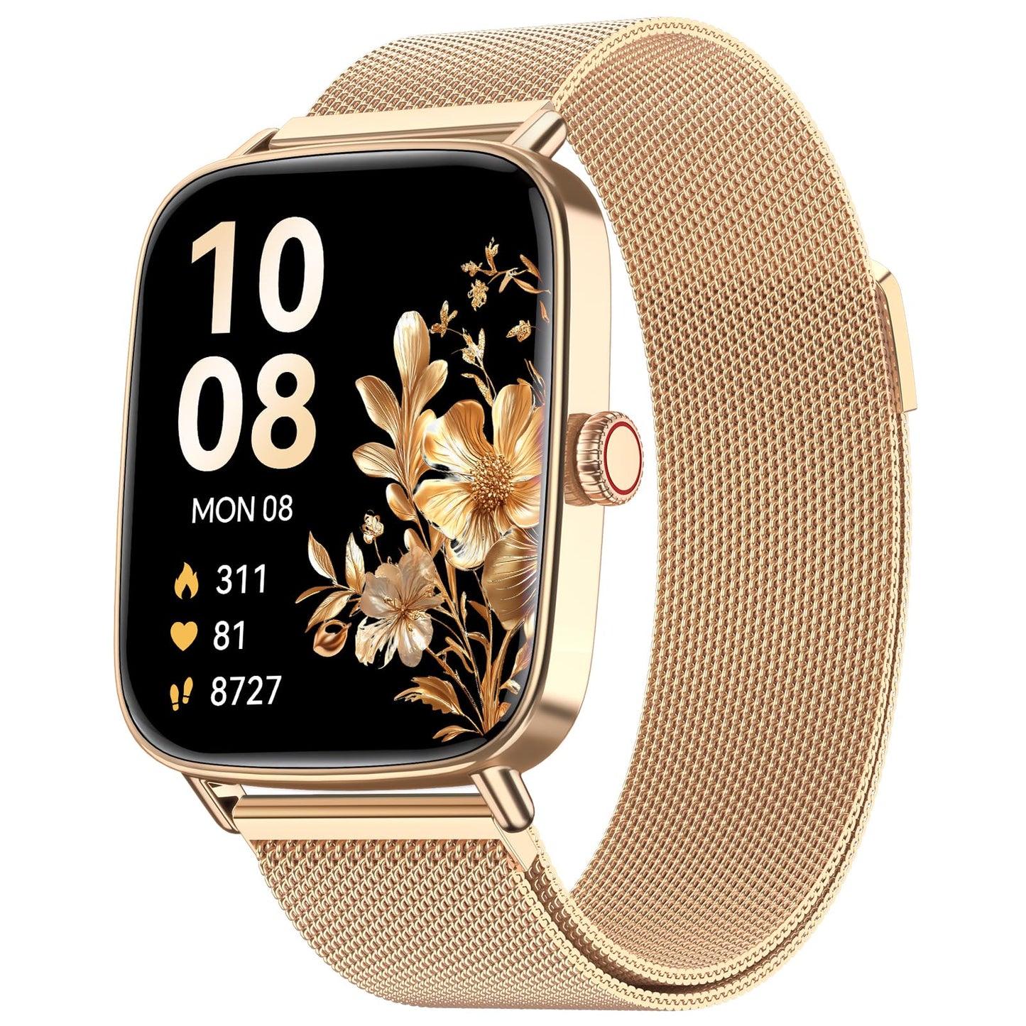 Smart Watch for Men Women, 1.85" HD Smartwatch Compatible iPhone/Samsung/Android (Answer/Make Calls), 100+ Sport Modes Fitness Tracker with Heart Rate/Sleep/SpO2 Monitor, IP68 Waterproof, Metal Band
