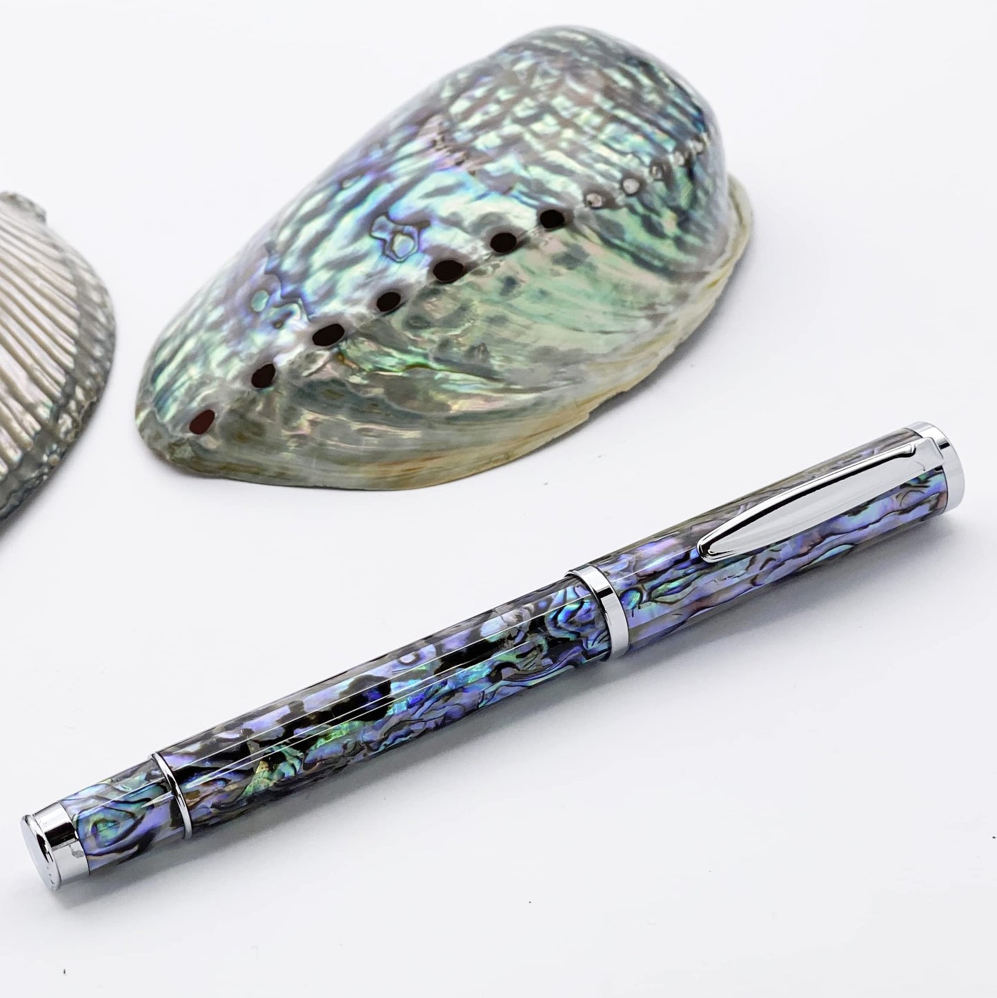 LACHIEVA LUX Exquisite Abalone Shell Rollerball Pen with German 888F Refill, Luxury Writing Gift for Executives, Men & Women