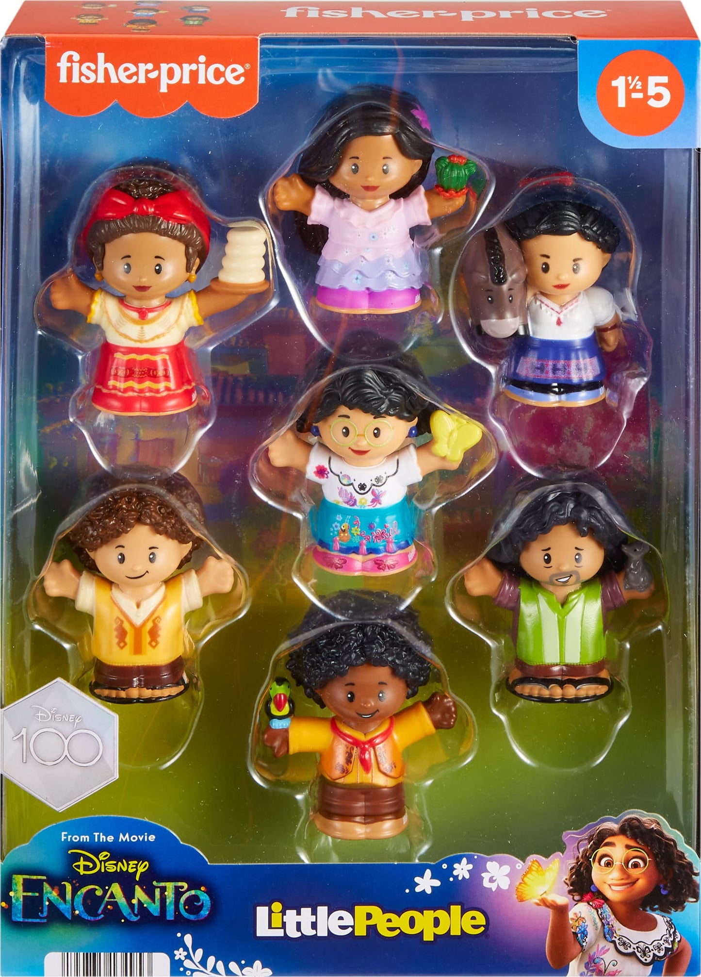 Fisher-Price Little People Toddler Toy Disney Encanto Figure Set, 7 Characters for Preschool Pretend Play Kids Ages 18+ Months