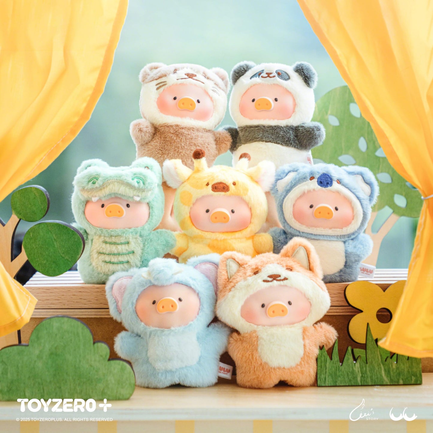 TOYZERO+ Lulu The Piggy Blind Box Figures - 6pcs Puppet Show Series Plush Keychain Blind Boxes Finger Puppet Toy Cute Stuffed Animals Mystery Box Collectibles Home Decoration Birthday Gifts, Whole Set