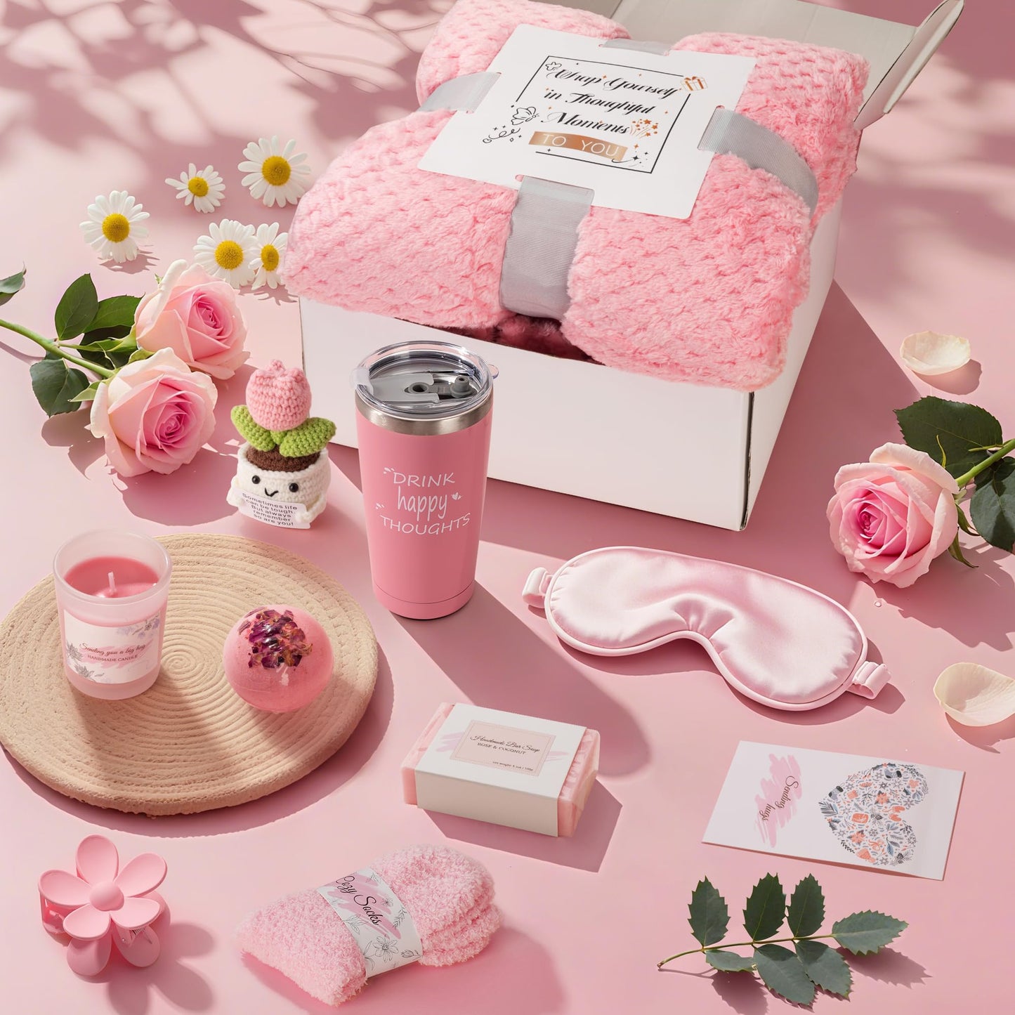 Get Well Gifts Set for Women, Self-Care Get Well Soon Gifts Birthday Gift box, Spa Unique Box Feel Better Care Package, Thinking of You Gift Baskets Gifts for Mom, Wife, Sister, Grandma Friends