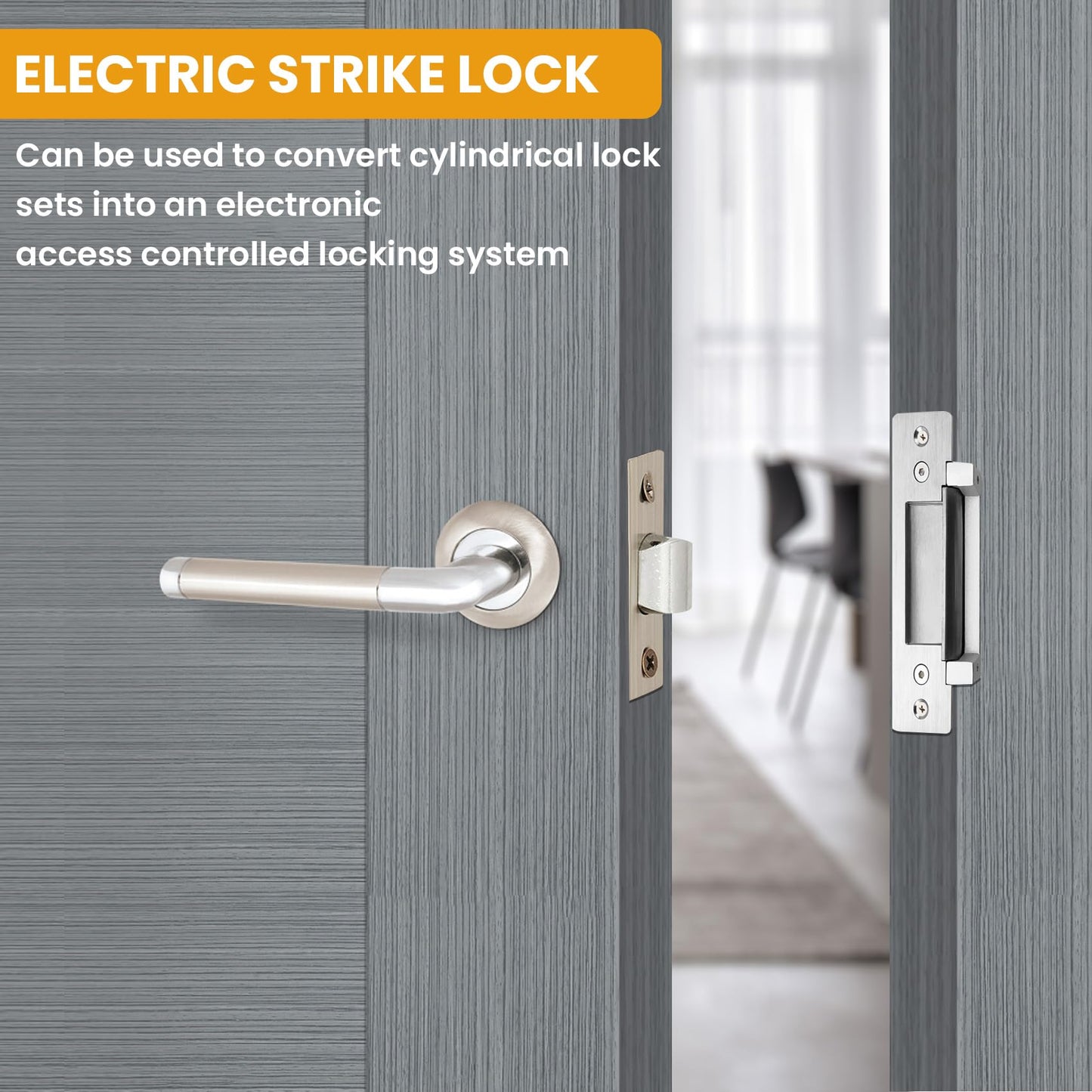 Access Control Electric Strike Door Lock Fail-Secure/Fail-Safe Kit System, Door Buzzer Entry System, with Remote Control, Button, Buzzer, Power Adapter