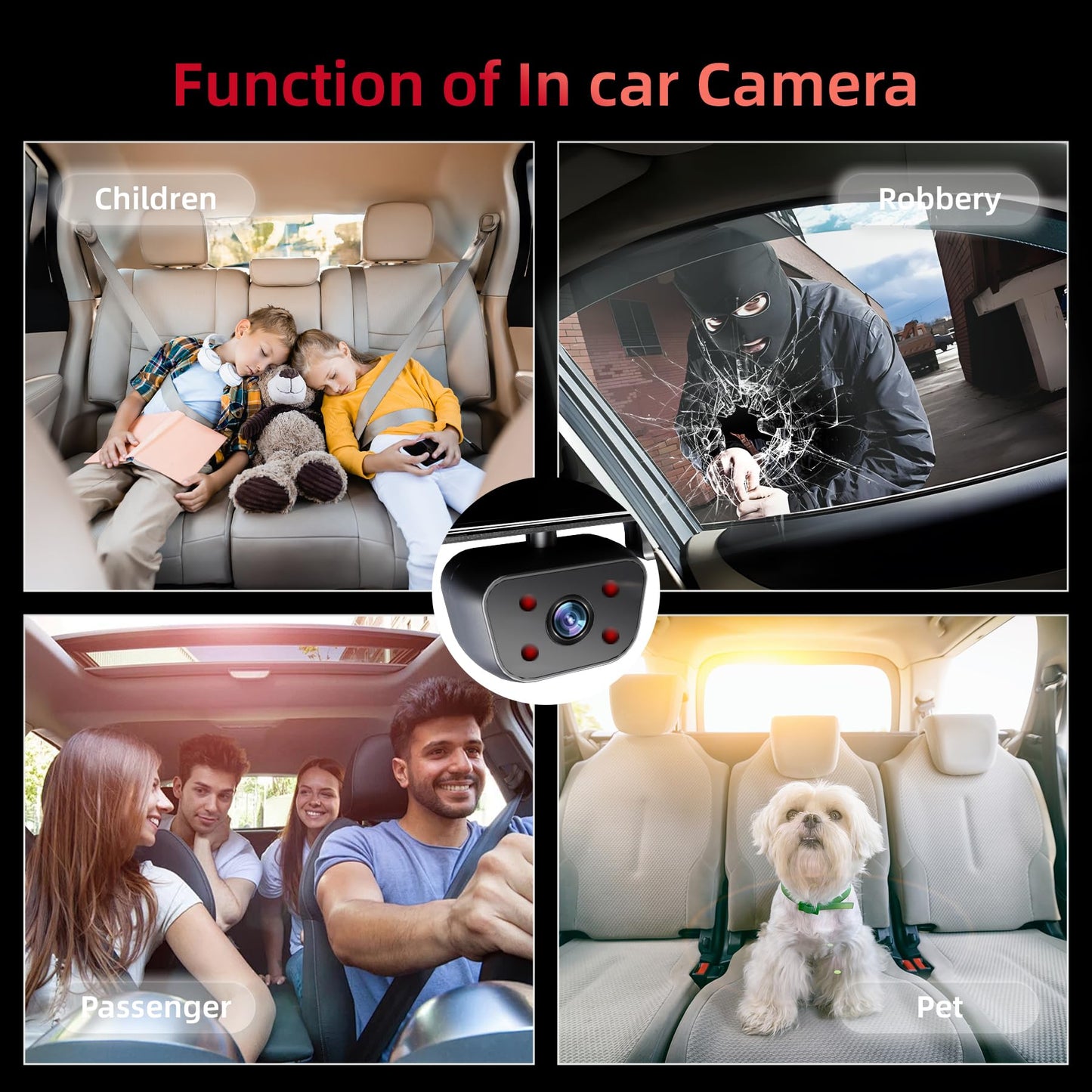 2025 Rearview Mirror Camera for Cars,12'' Mirror Dash Cam 4 Channel, 360 Dashcam Front Rear Inside,Touch Screen Backup Camera,IR Night Vision,WiFi,APP,GPS, 24/7 Recording Parking Monitor,Free 128GB SD