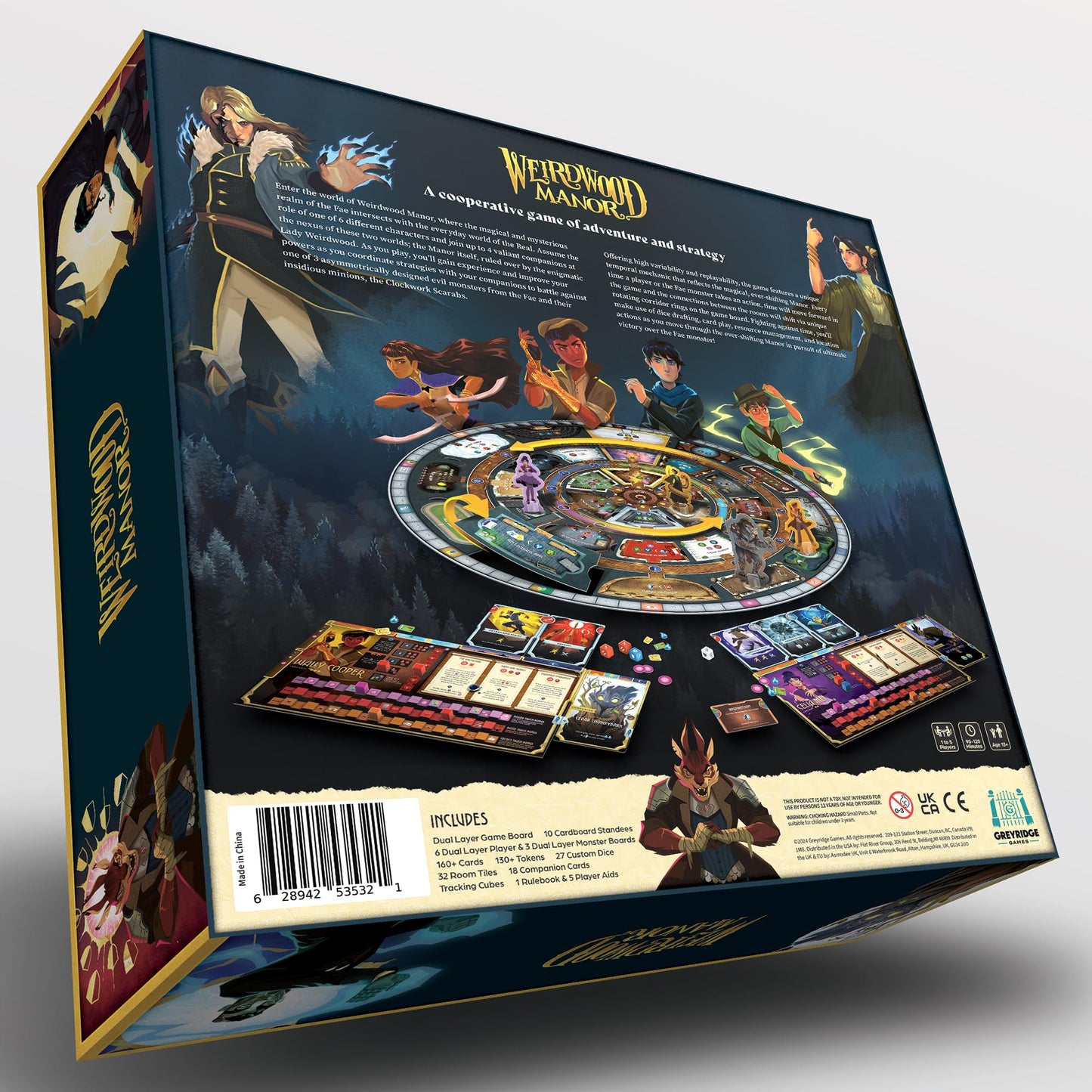 Greyridge Games | Weirdwood Manor |Cooperative Board Game of Adventure & Strategy | Battle Monsters in The Manor | Ages 12+ | 1-5 Players | 90-120 Minutes