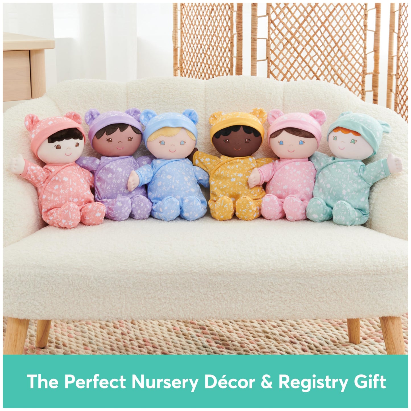 Baby GUND Sustainable Baby Doll, Plush Doll Made from Recycled Materials, for Newborns and Toddlers, Pink, 12”