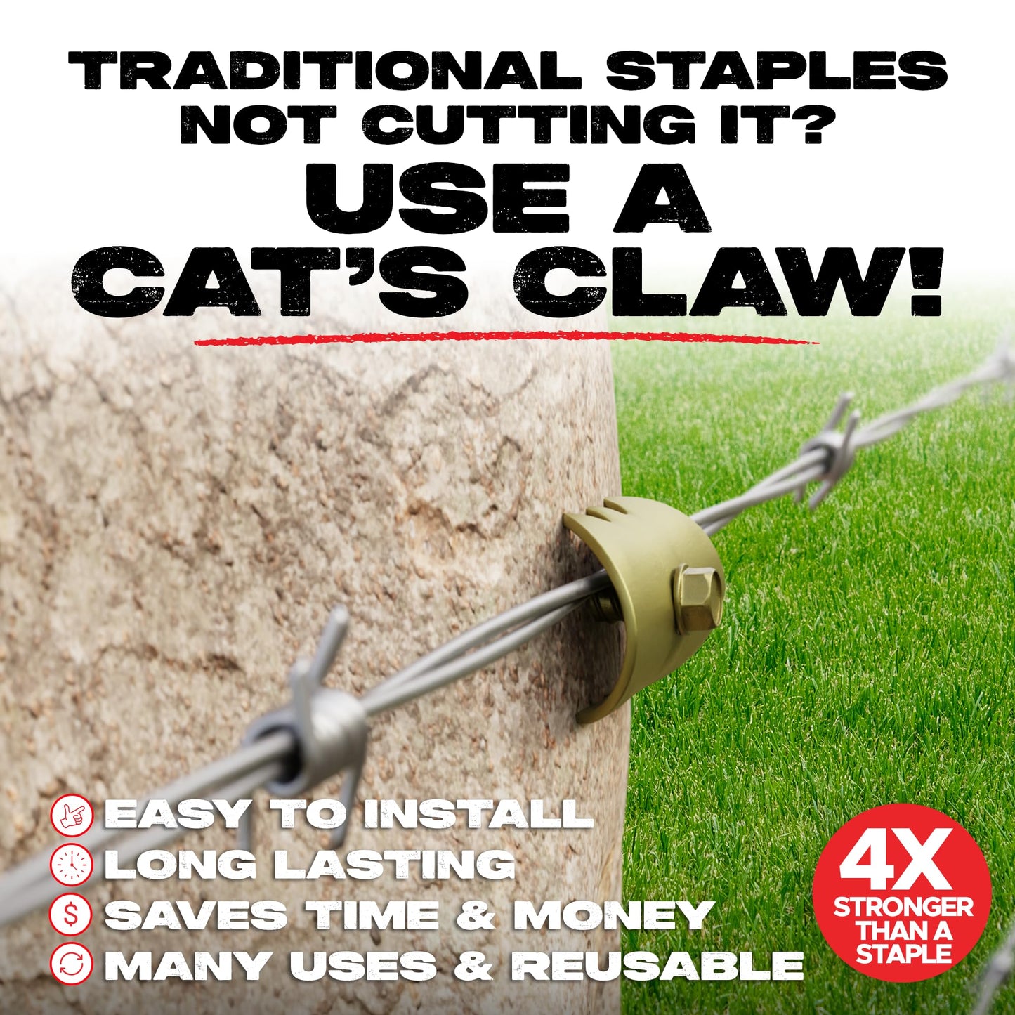 Cat’s Claw Fasteners 2 inch for Softwoods 170 Pieces Replaces The Common Fencing Staple Installs Fast with a Power Drill 4X Stronger Than Fence Staples The Original Patented USA Montana Brand