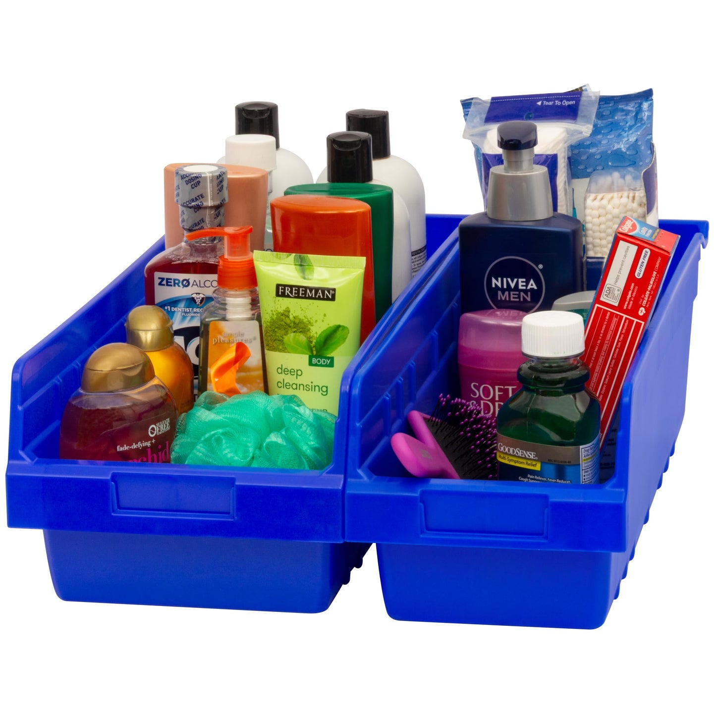 Akro-Mils 30098 ShelfMax Plastic Nesting Shelf Bin Box, 18-Inch Length x 6.75 Inch Width x 6-Inch Height, Blue (10-Pack)