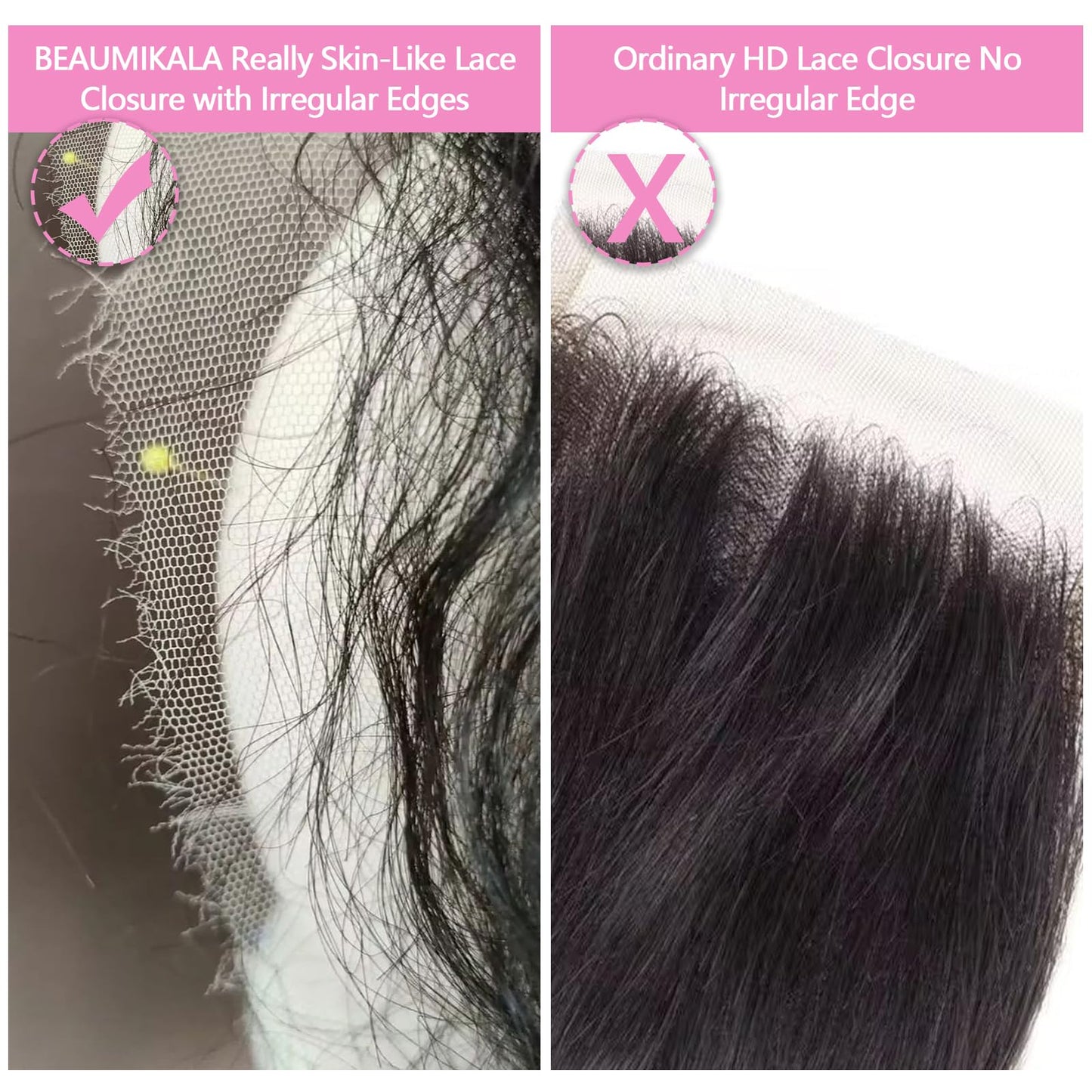 18 Inch 2x6 HD Lace Closure Only Body Wave 12A Brazilian Skin-Like Closure Human Hair 100% Virgin Remy Hair Frontal HD Lace Pre Plucked With Baby Hair Natural Black