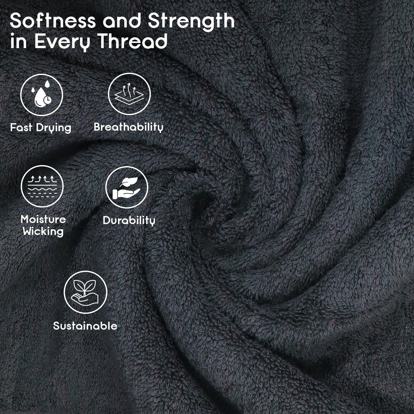 Ariv Premium Bath Towels Pack of 4, 100% Cotton, Large, Super Soft, Highly Absorbent, Quick Dry, Durable, Comfortable, Great Value & Quality, Perfect for Home & Bathroom - Grey