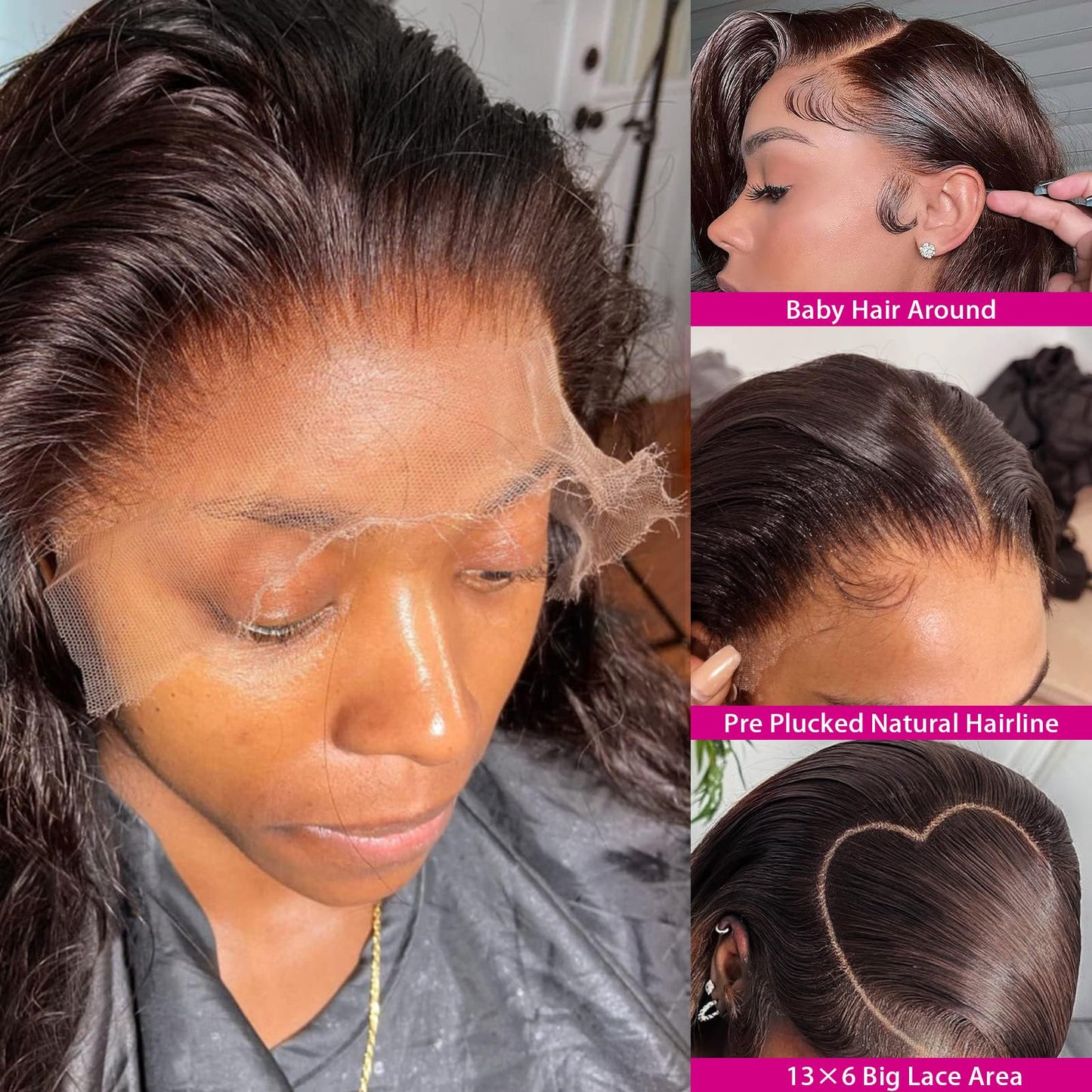 Yumkot 26Inch Chocolate Brown 13x6 Body Wave Lace Front Wigs Human Hair Pre Plucked 180% Density HD Full Lace Frontal Wigs with Baby Hair Colored Wigs for Women