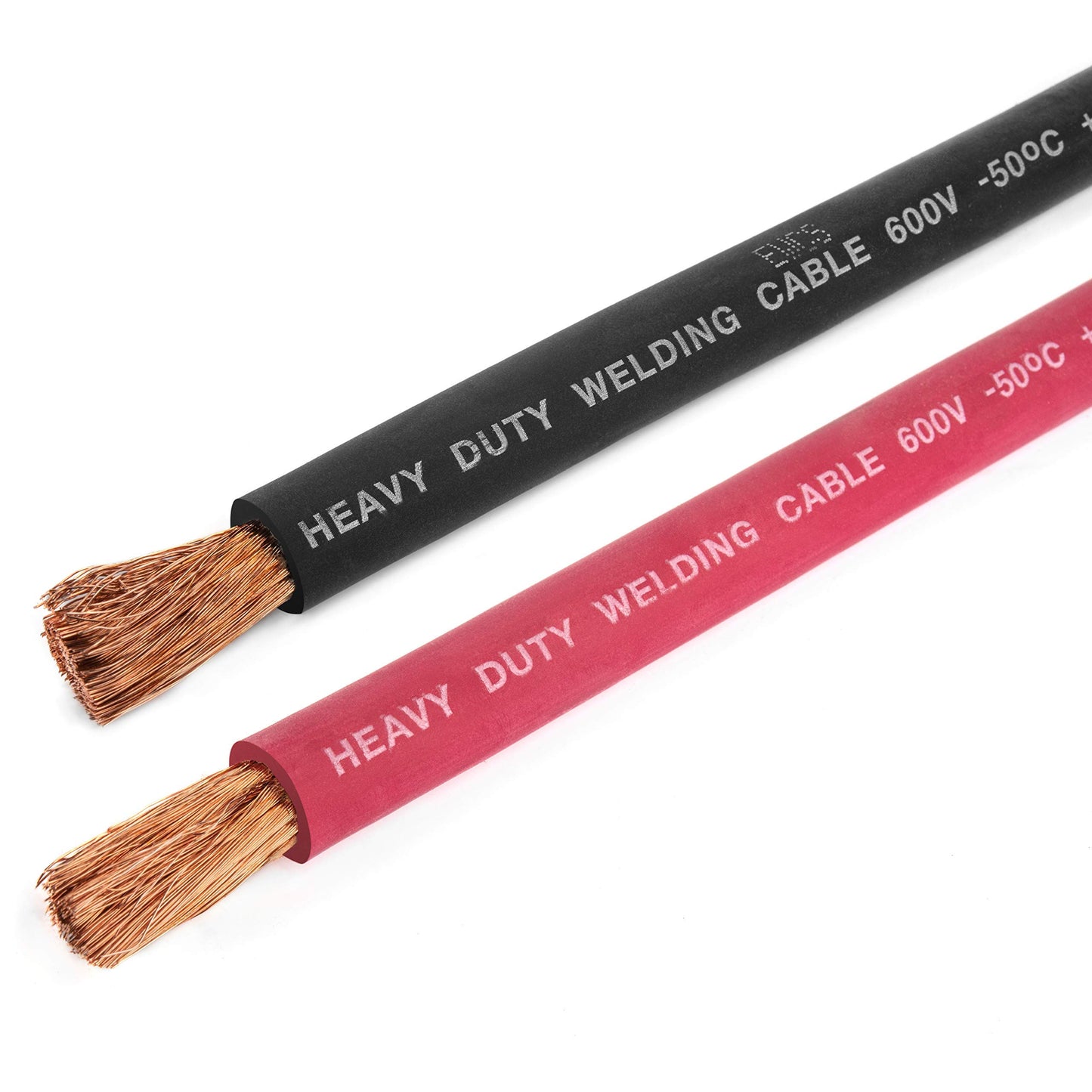 EWCS 6 Gauge Premium Extra Flexible Welding Cable 600 Volt Combo Pack - Black+Red 25 Feet of Each - Made in The USA