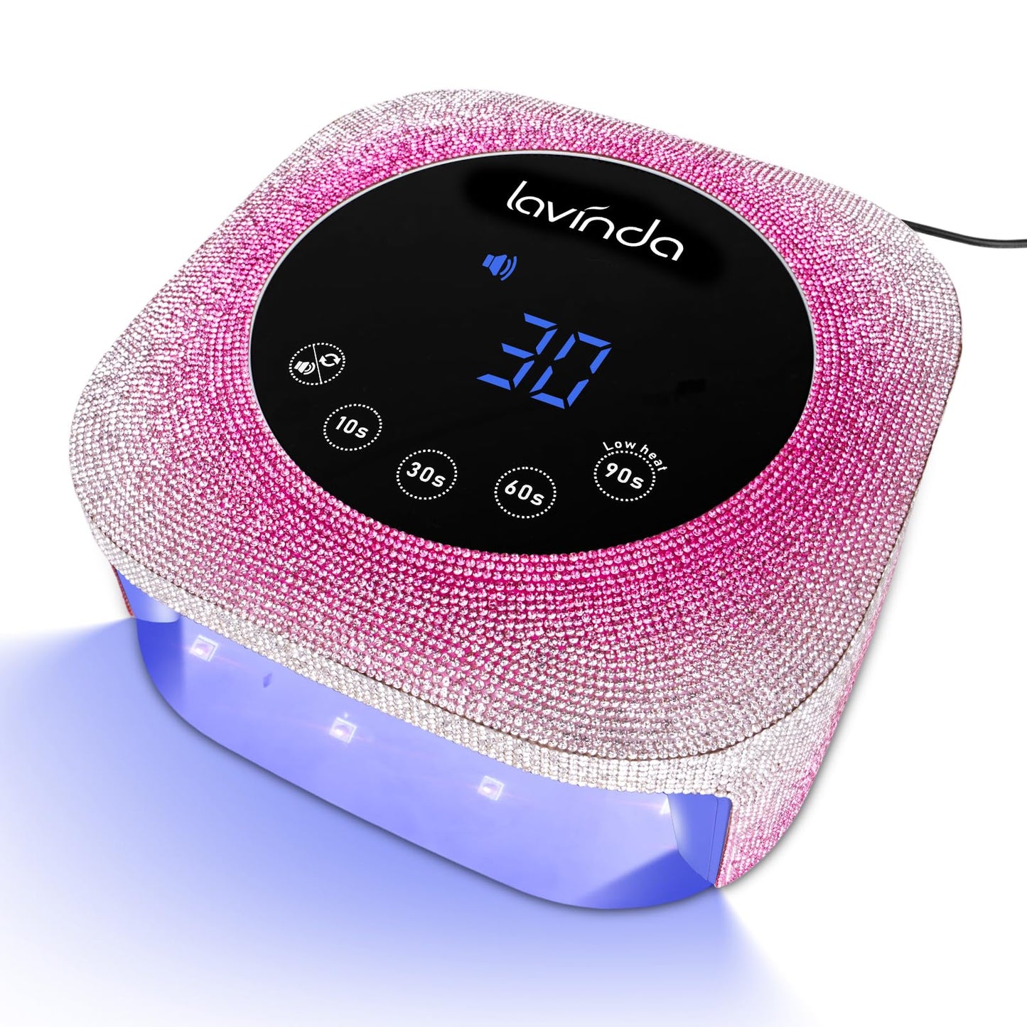Lavinda UV Nail Lamp, 54W UV Light for Gel Nails with Rhinestones, Plug-in UV LED Nail Lamp Nail Light Fast Curing Lamp Nail Dryer for Gel Polish, Nail Supplies for Salon Home Use, Gradient Pink