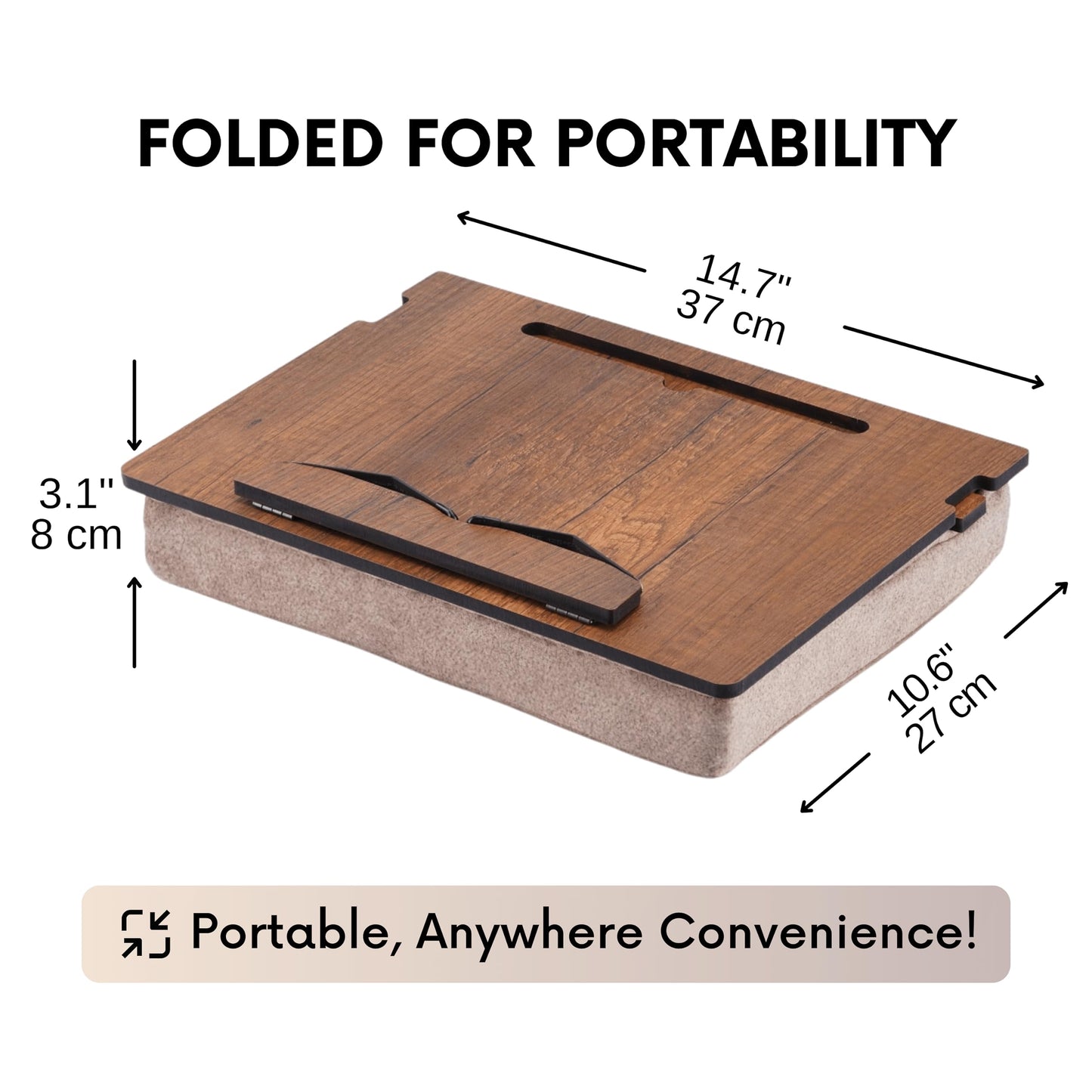 Vigo Wood Book Stand with Storage, Book Holder, Reading Stand, Cookbook Holder, Recipe Book Stand, Wooden Book Stands for Reading, Cookbook Stand for Kitchen, Book Holder for Reading in Bed (Walnut)