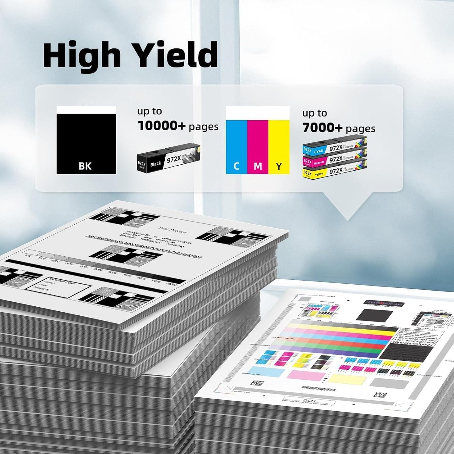 972X Ink Cartridges High Yield Compatible Replacement for HP 972X 972A 972 use with HP Pagewide Pro 477dw 577dw 477dn 452dn 552dn 552dw P55250dw Printer (Black, Cyan, Magenta, Yellow, 4 Pack)