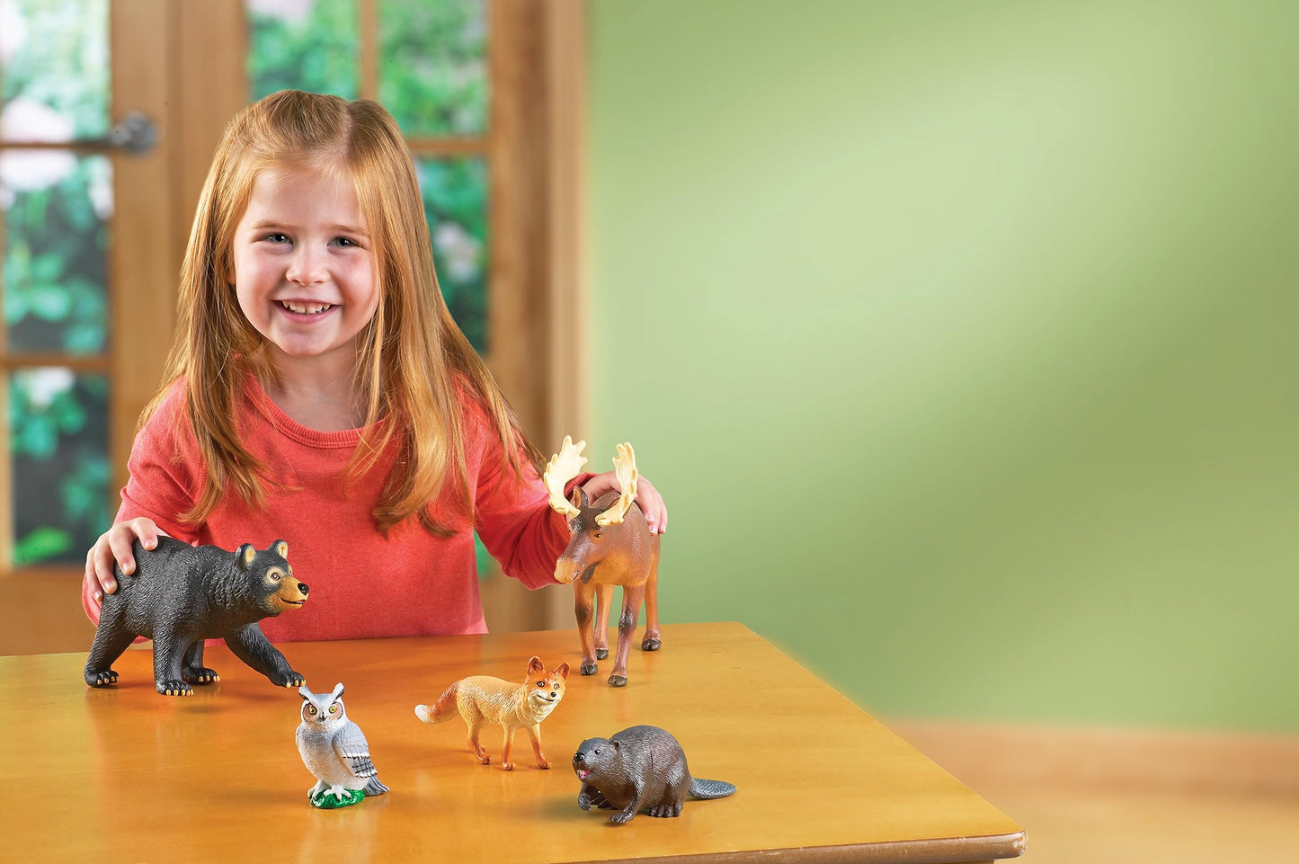 Learning Resources Jumbo Forest Animals - 5 Pieces, Ages 3+ Pretend Play Animals for Toddlers, Preschool Learning Toys, Kids Play Animal Figures, Zoo Animals