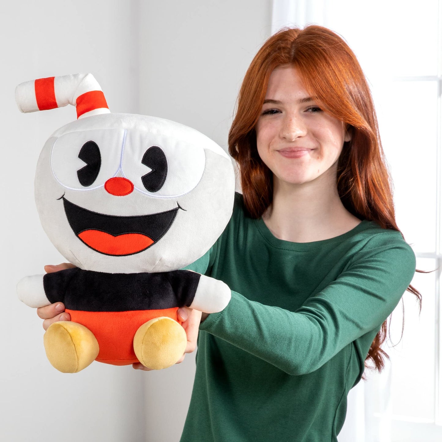 Club Mocchi Mocchi Cuphead Mega 38 cm Plush Toy, Cuddly Toy for Boys and Girls from 3 Years