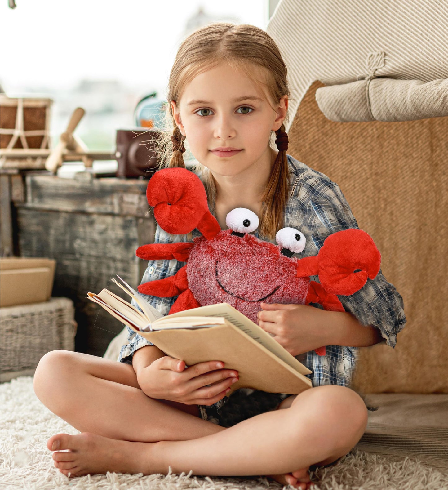 Puzzled Super Soft Red Crab Plush, 12"
