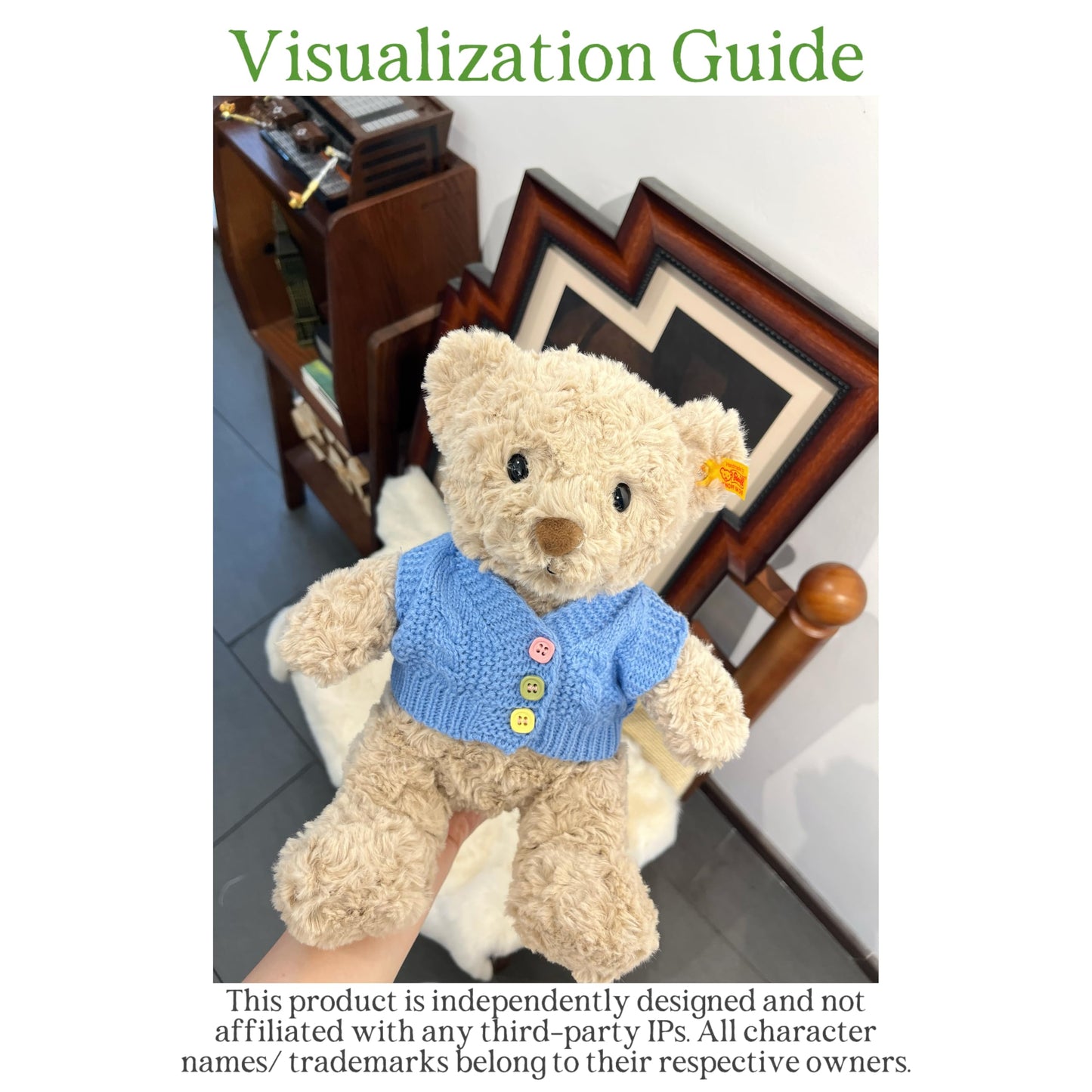 LICHADUOLE 9-12"/31cm Plush Outfit 3-Piece Set for Bashful Series Teddy Bears Under 31cm Stuffed Animal Clothes(NO Doll)