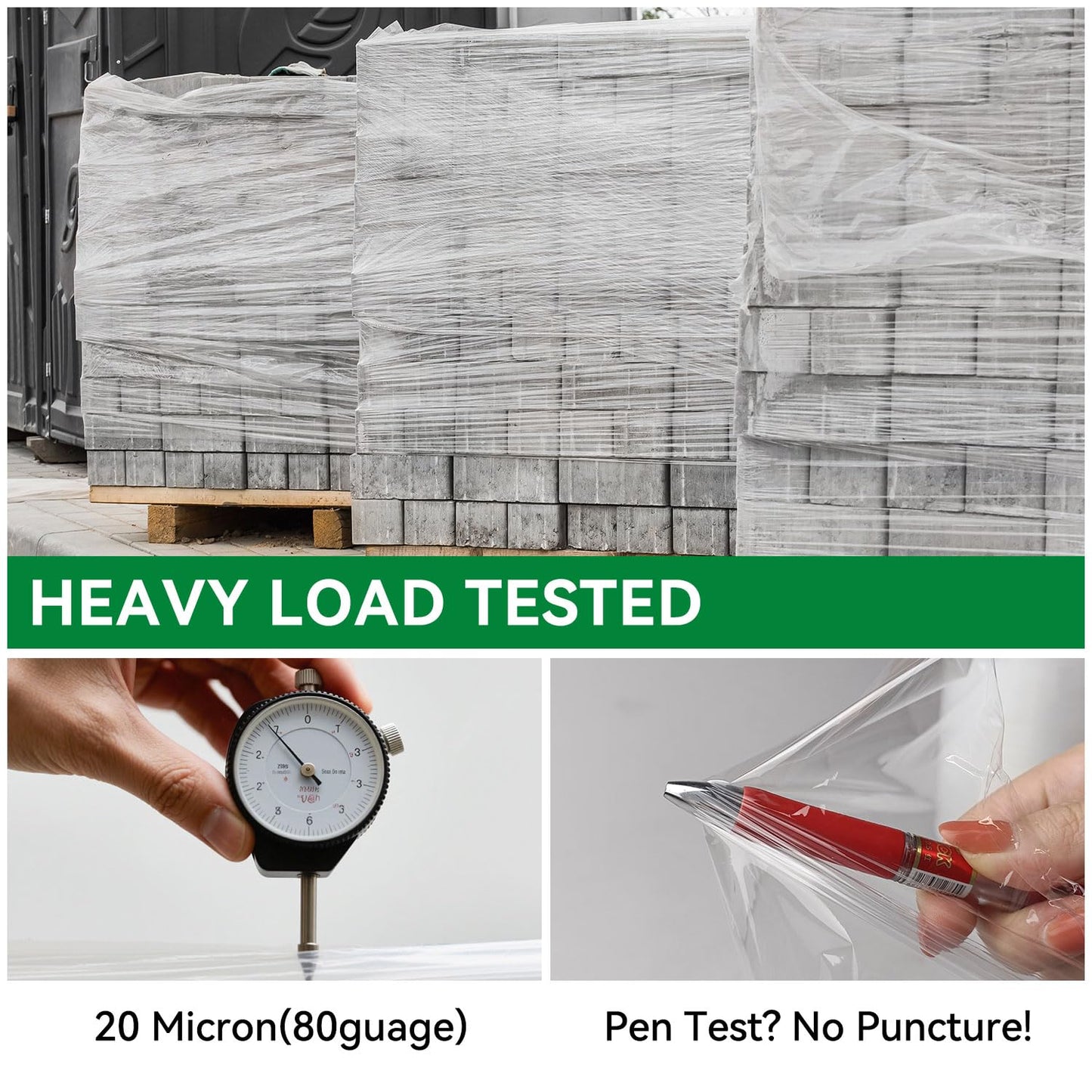 ADAYM Stretch Film Shrink Wrap Roll - 5" x 1200' - 80 Gauge 600% Stretch Self-Adhering Heavy Duty Plastic Wrap for Moving, Packing, Shipping, Furniture & Pallet Stabilization(12 Rolls)