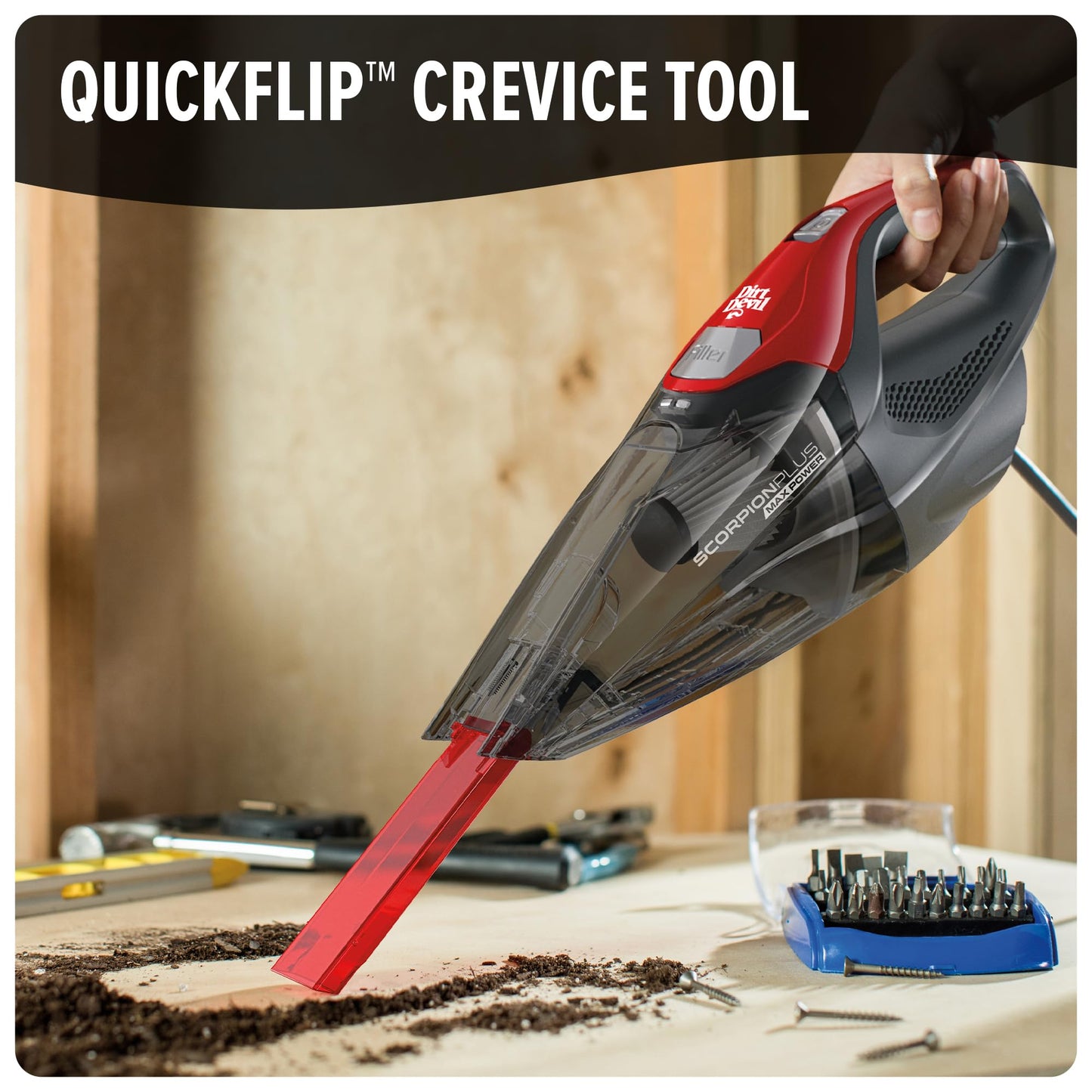Dirt Devil Scorpion Plus Handheld Vacuum Cleaner, Powerful Suction, Lightweight, Includes Pivoting Stair and Upholstery Tool, Crevice Tool, Corded Portable Vacuum Cleaner