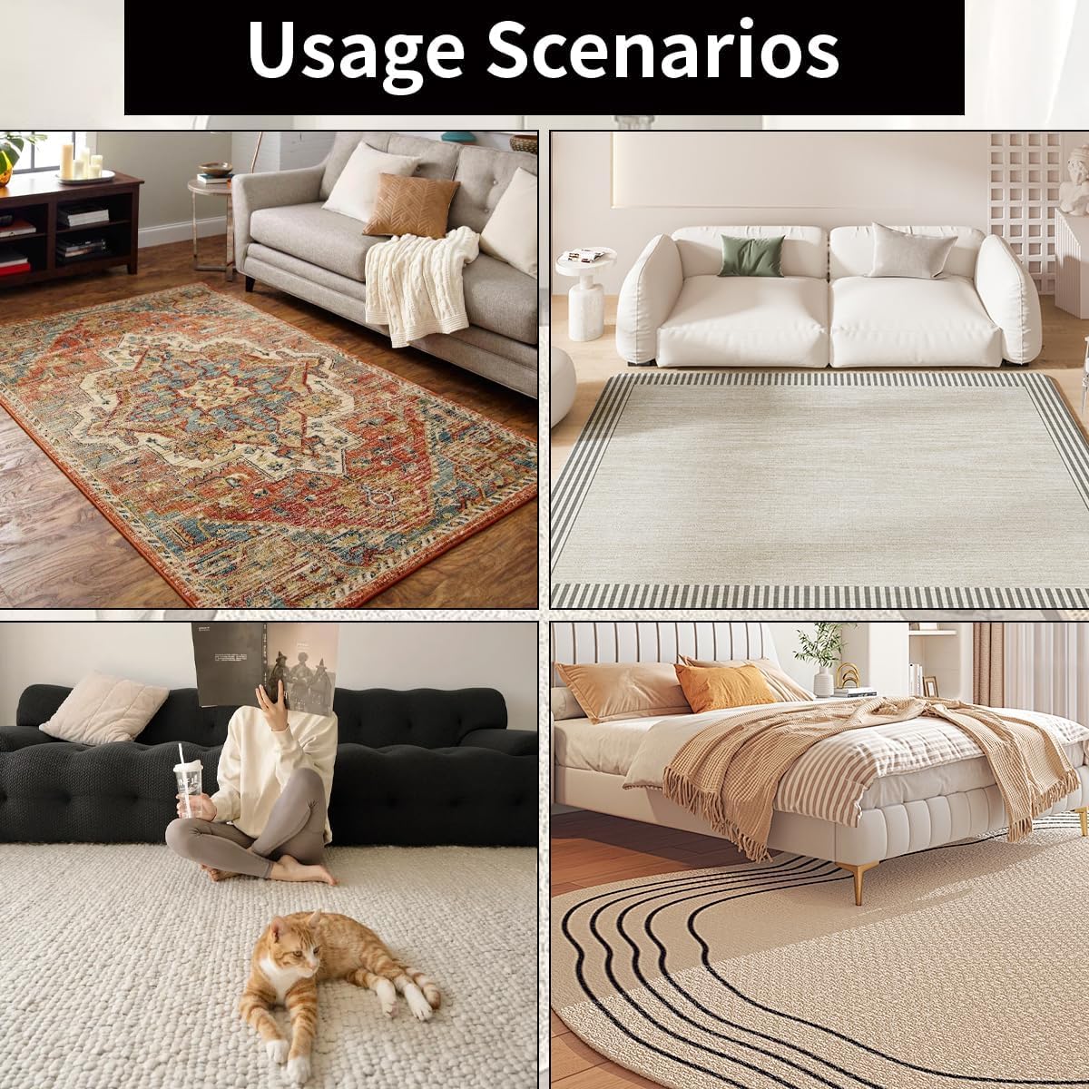 Extra Large Area Rug Liner, 8 x10 Foot Thick Felt Pad for All Floors, Keeps Rugs Softly and Securely in Place