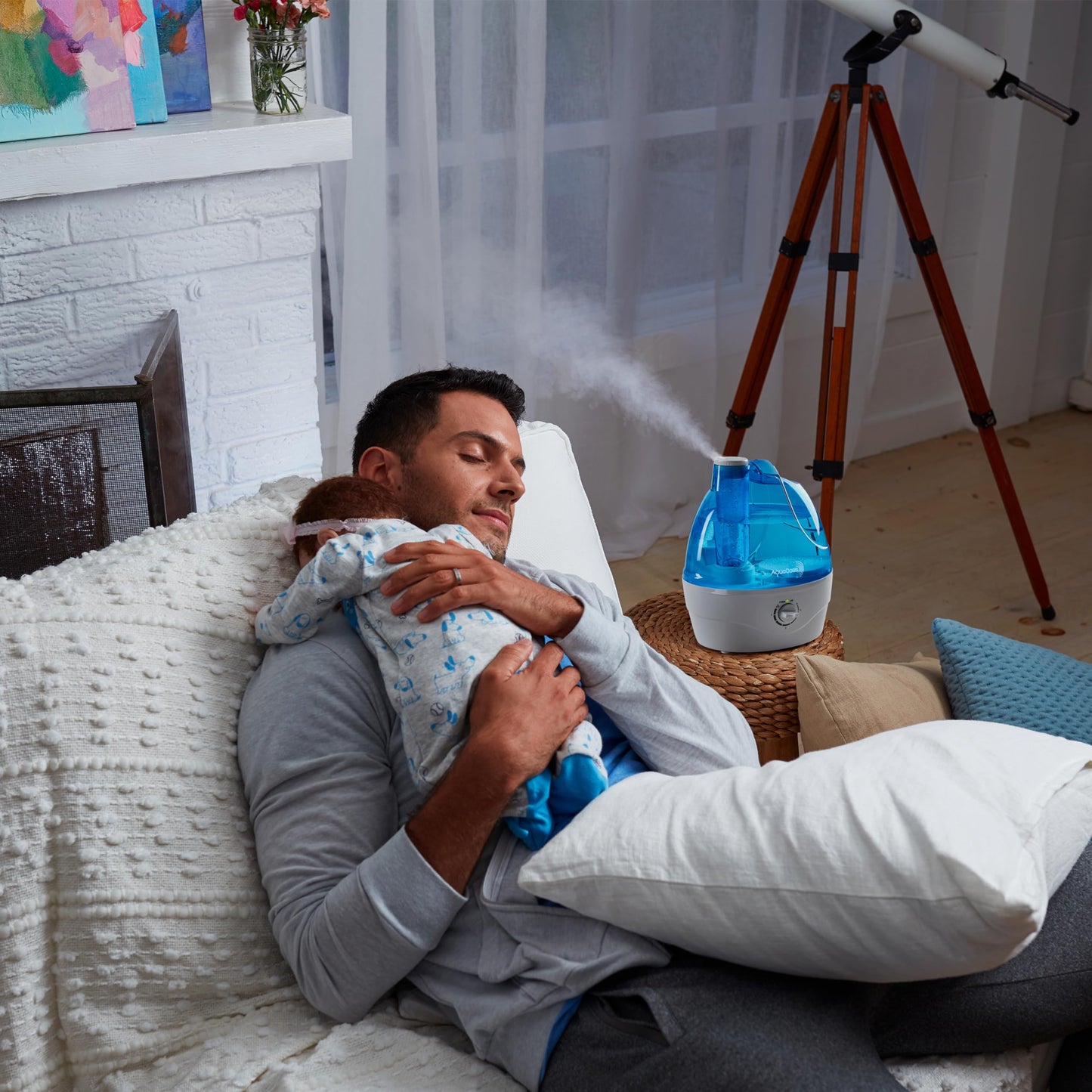AquaOasisยฎ Cool Mist Humidifier (2.2L Water Tank) Quiet Ultrasonic Humidifiers for Bedroom & Large room - Adjustable -360 Rotation Nozzle, Auto-Shut Off, Humidifiers for Babies Nursery & Whole House
