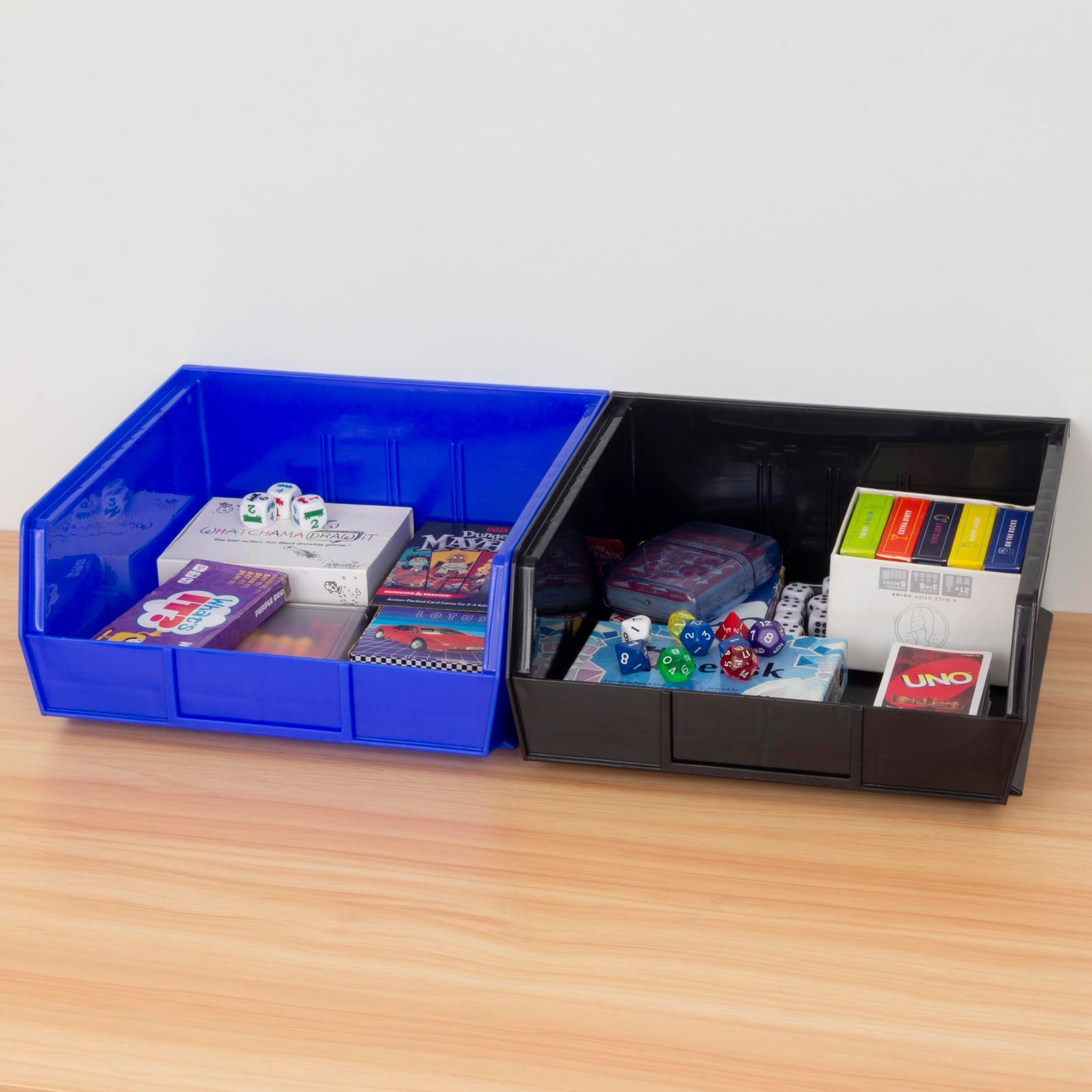 Akro-Mils 30235 AkroBins Plastic Storage Bins, Space-Saving Stackable Bins for Garage, Pantry, Craft Organization, 11-Inch x 11-Inch x 5-Inch, Blue, 6-Pack