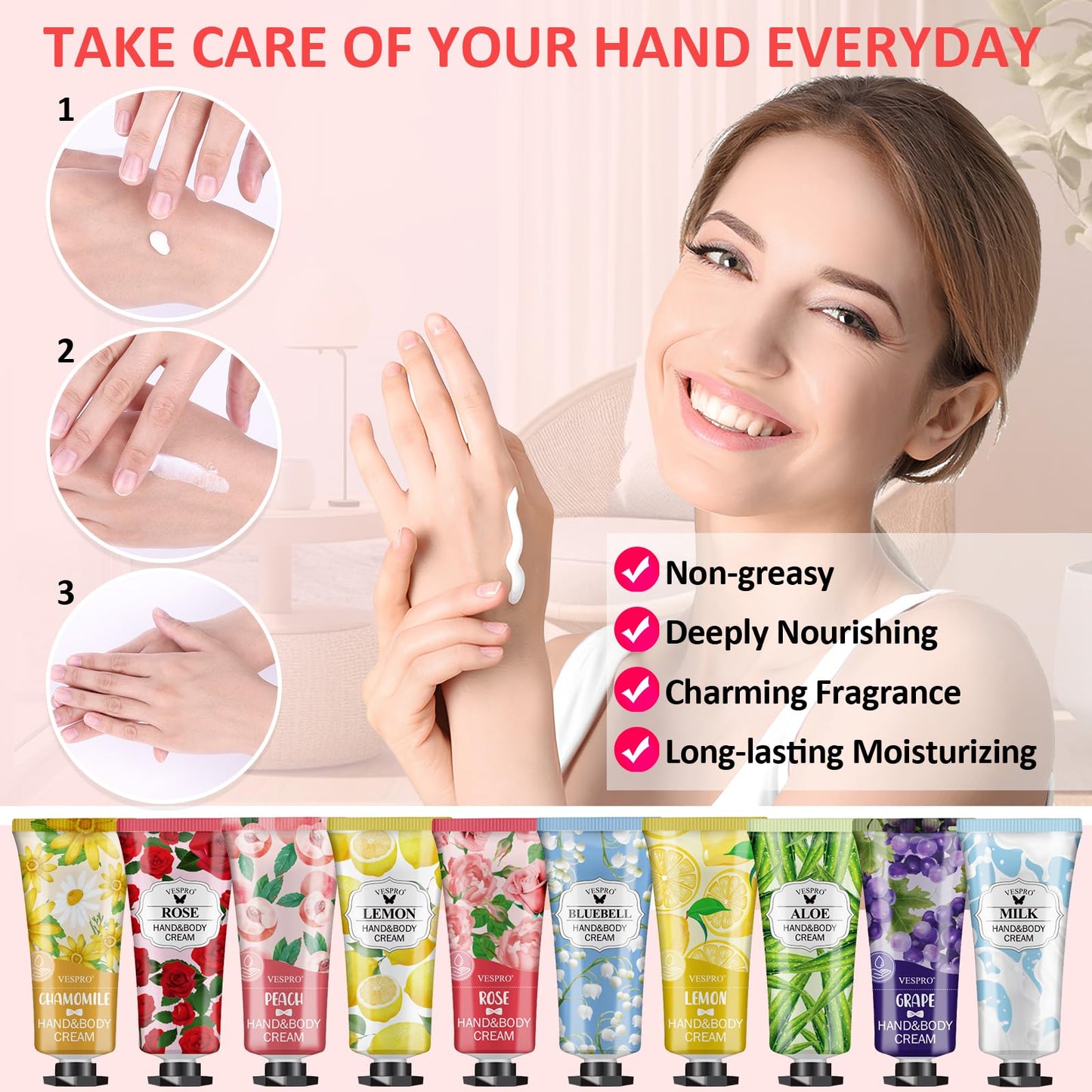 140 Pack Hand Cream Gifts Set For Women, Easter Basket Stuffers, Mothers Day Gifts, Hand Lotion Travel Size for Dry Cracked Hands, Mini Hand Cream for Nurse Week Gifts and Teacher Appreciation Gifts