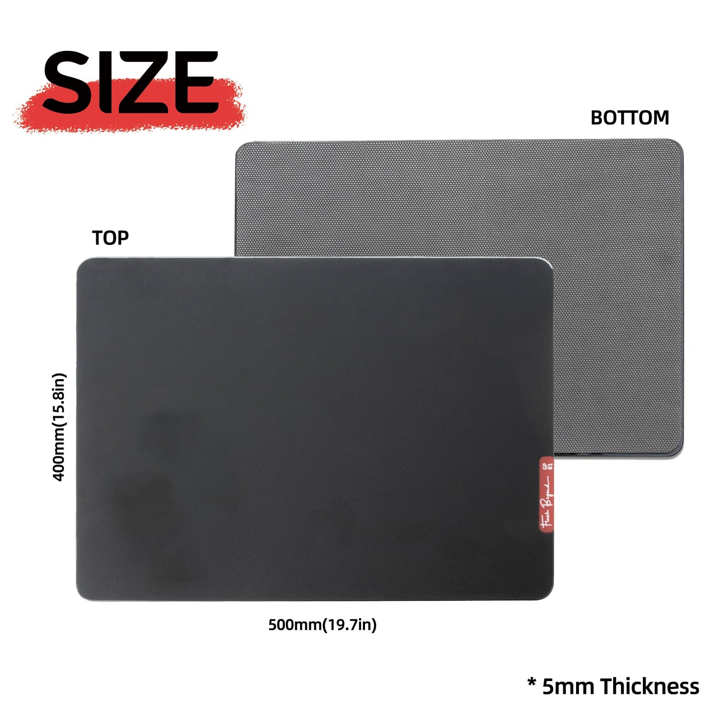 flash Beyond Glass Gaming Mouse Pad - Premium Glass Pad with Anti-Slip Rubber Base - Smooth, Precise Tracking, Durable Surface for High-Speed Gaming, Ideal for FPS Players (Black-50 * 40CM)