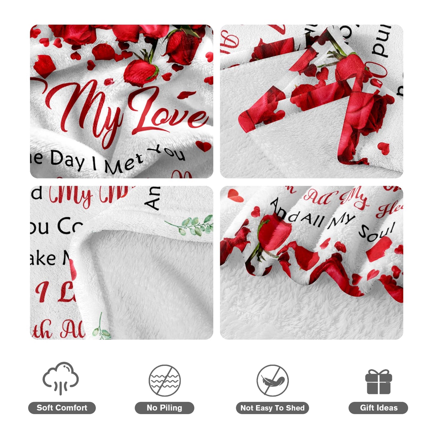 Romantic Gift for Her Wife Girlfriend - To My Love Blanket - Anniversary Birthday Gifts for Women - I Love You Gift for Her - Wife Girlfriend Birthday Gift Ideas - Christmas Valentines Day - 60"x 80"