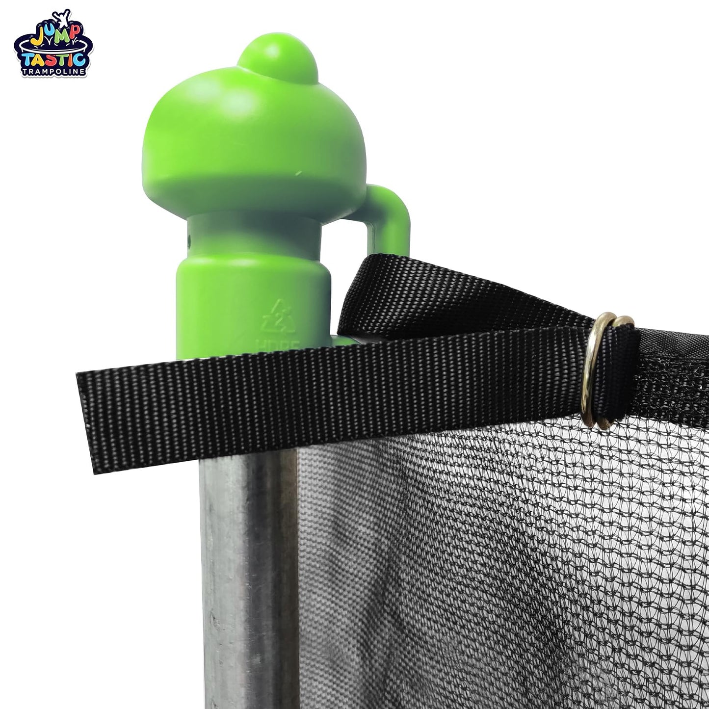 14Ft Trampoline Net Replacement with 6 Enclosure Pole Caps, Trampoline Replacement Enclosure Net Round Safty UV-Resistant Weather-Resitant Breathable Durable(Not Include Poles)
