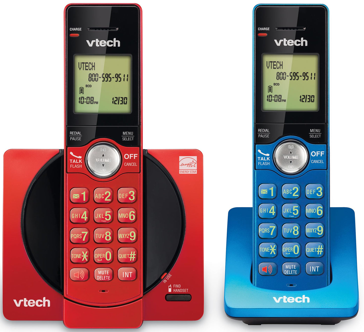 VTech 2-Handset Cordless Phone for Home with Caller ID/Call Waiting, Landline Phones, Illuminated Keypad, Full Duplex Speakerphone, ECO & Quiet Mode, Wall Mount | CS6919-2R
