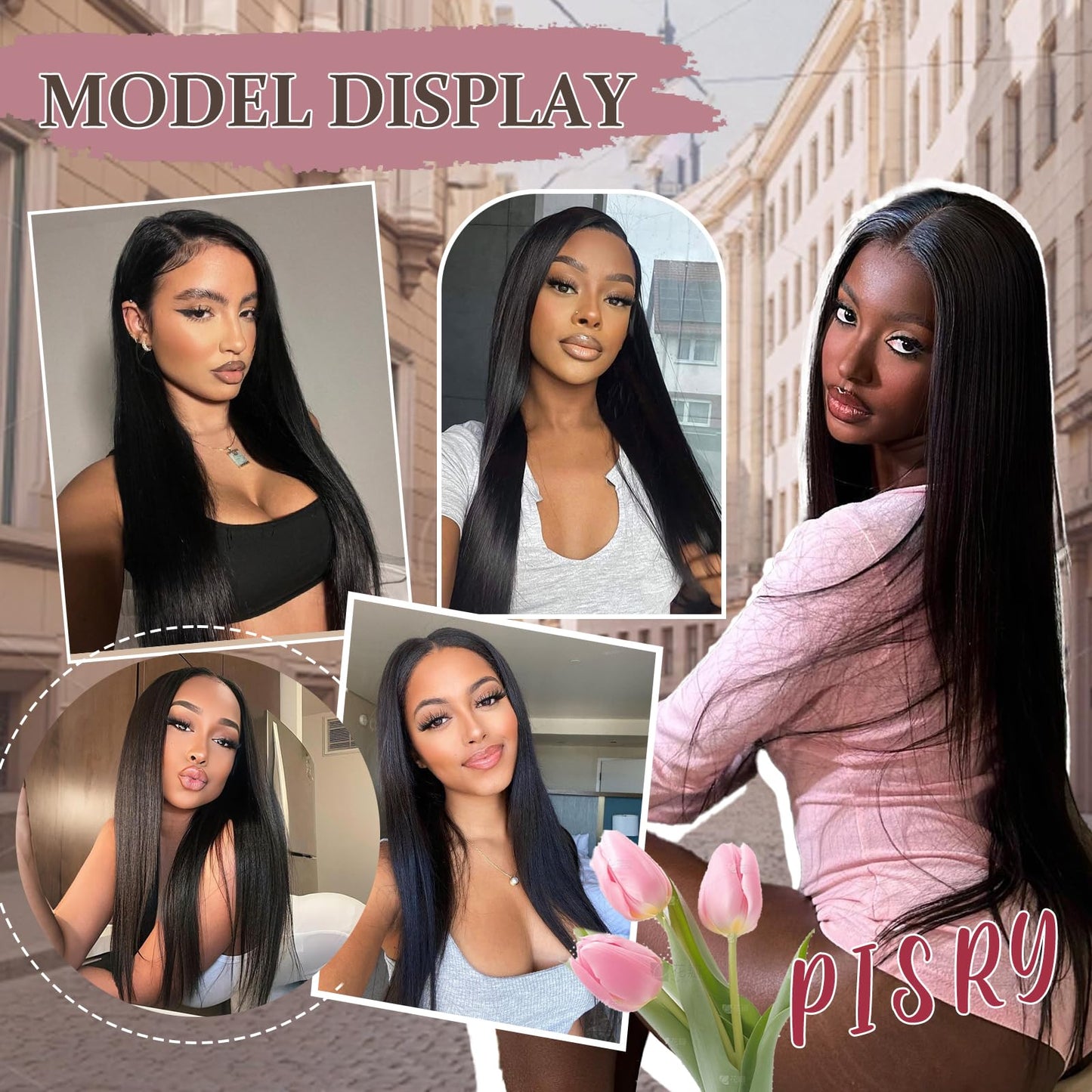 24Inch Wear and Go Glueless Wigs Human Hair Pre Plucked Pre Cut 180% Density 6x4 Ready to Wear Glueless Human Hair Wigs Straight for Black Women