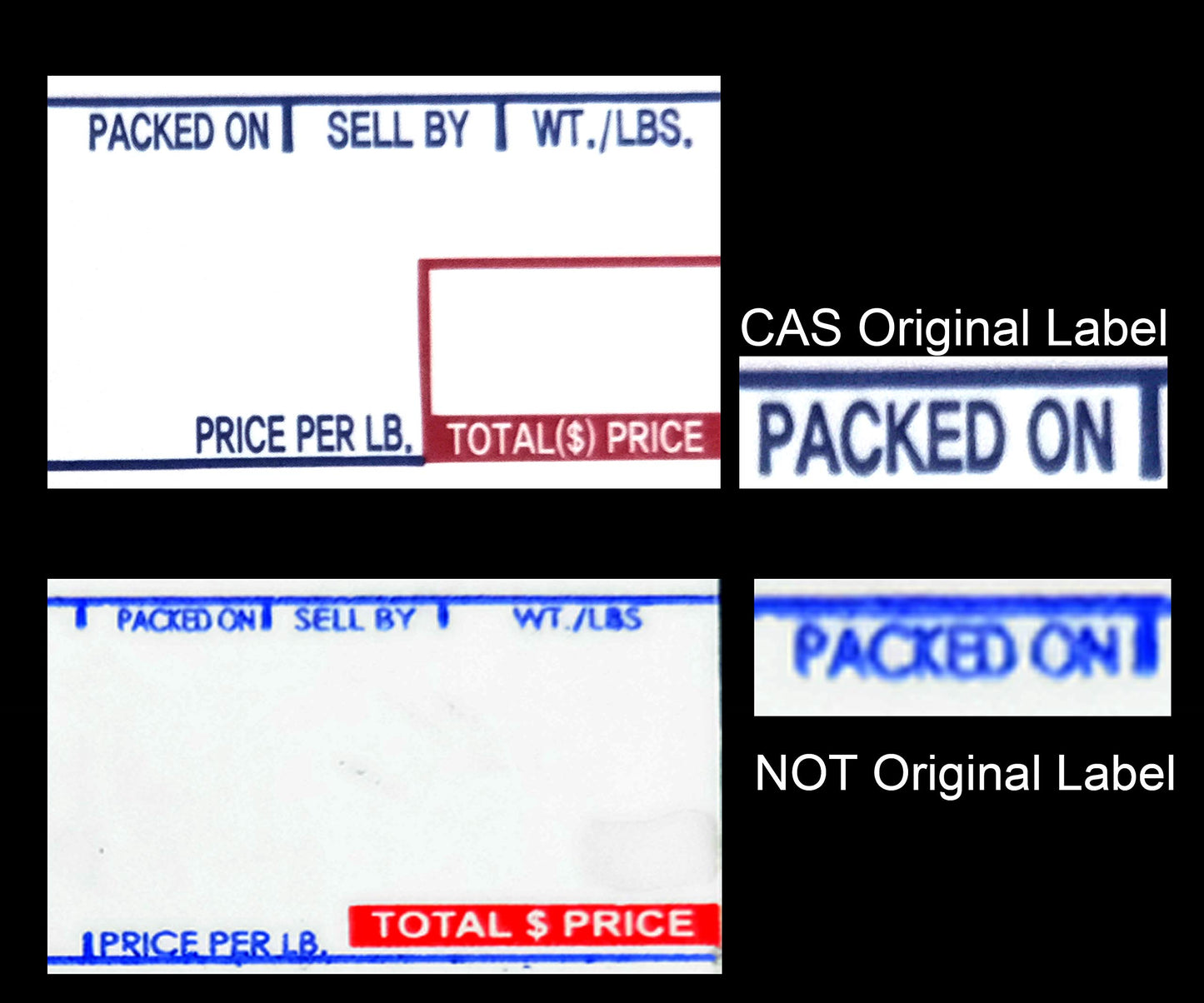 CAS LST-8020 Direct Thermal Labels - 12 Rolls of 58 x 60mm Price and Barcode Labels - UPC Thermal Printer Stickers Ideal for Food & Ingredients - Compatible with CAS Scales LP-1000, CL5500, & CL7200