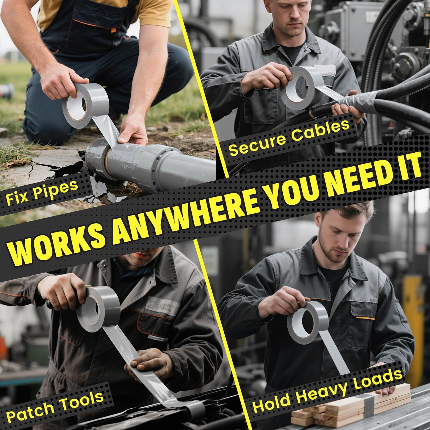 Zeefpod 24 Pack Duct Tape Heavy Duty Waterproof, Silver Duct Tape Bulk 1.88 Inch X 90 Ft, Strong No Residue,Tear by Hand,Multi-Use for Indoor & Outdoor Repairs, Industrial, Professional Use