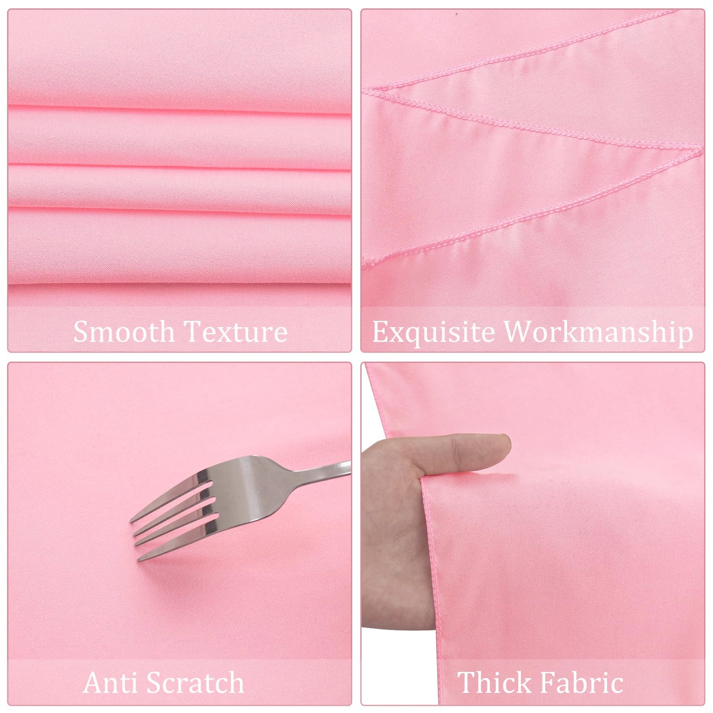8 Pack Premium Pink Tablecloth 60 x 102 Inch, Rectangle Table Clothes for 6 Foot Rectangle Tables Washable Polyester Fabric Table Covers for Wedding Party Reception Banquet Buffet