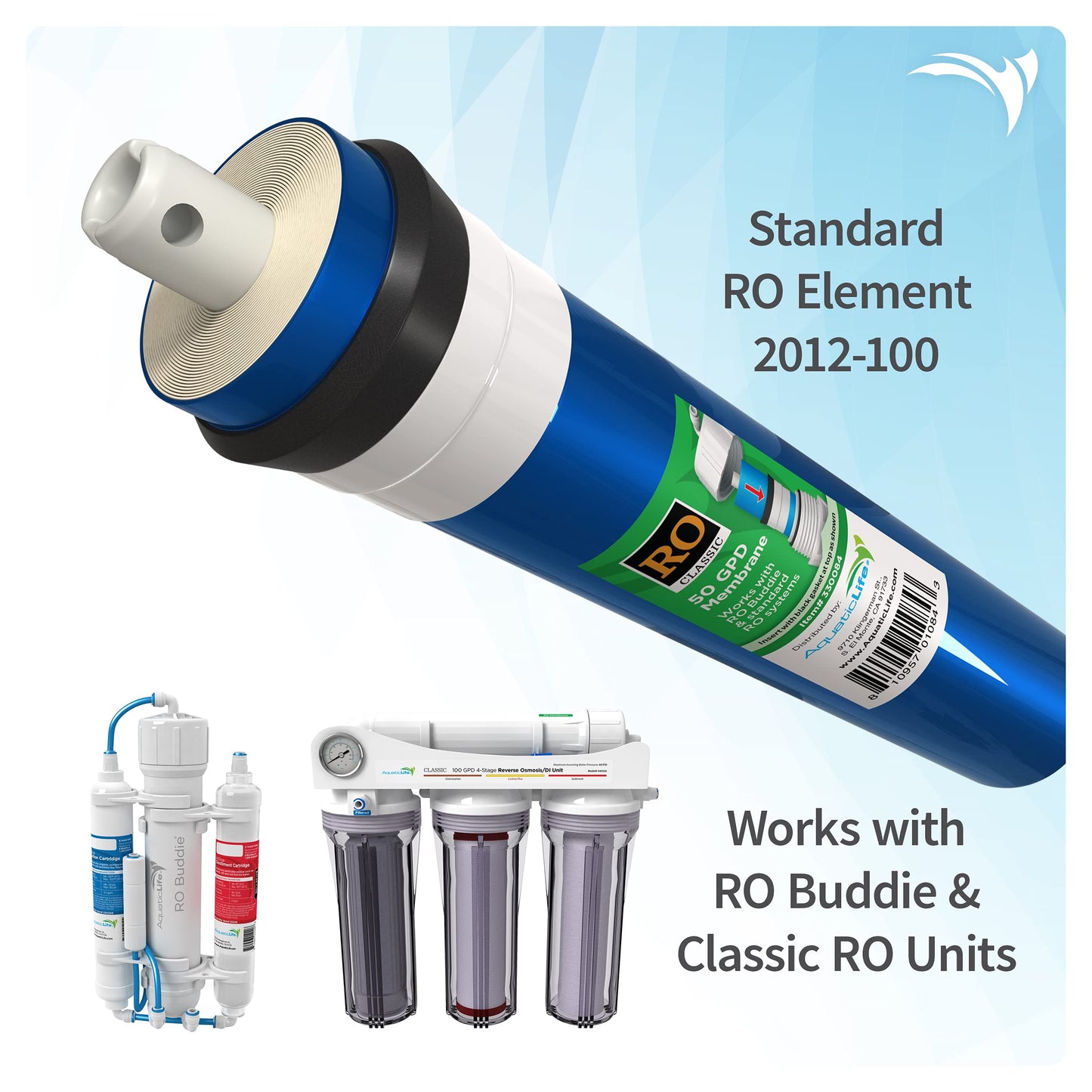 Aquatic Life 100 GPD Reverse Osmosis Membrane Filter