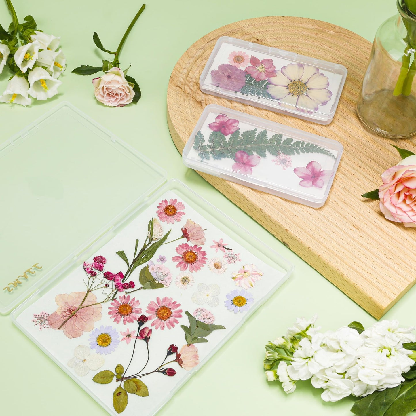 Aboofx 6 PCS Dried Flower Storage Set with Blotting Paper, Ziplock Bag and Desiccant, Flower Preservation Kit - Good Seal, High Capacity to Keep Flower Color and Dry