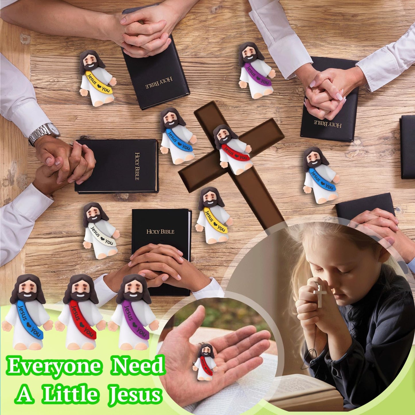 AIRNEY 200 PCS Little Jesus Figures Easter Religious Toys, Mini Tiny Pocket Figurines in Bulk, Jesus Loves You Christ Toys, School Religious Party Favors Gift for Easter Egg Stuffers (200)