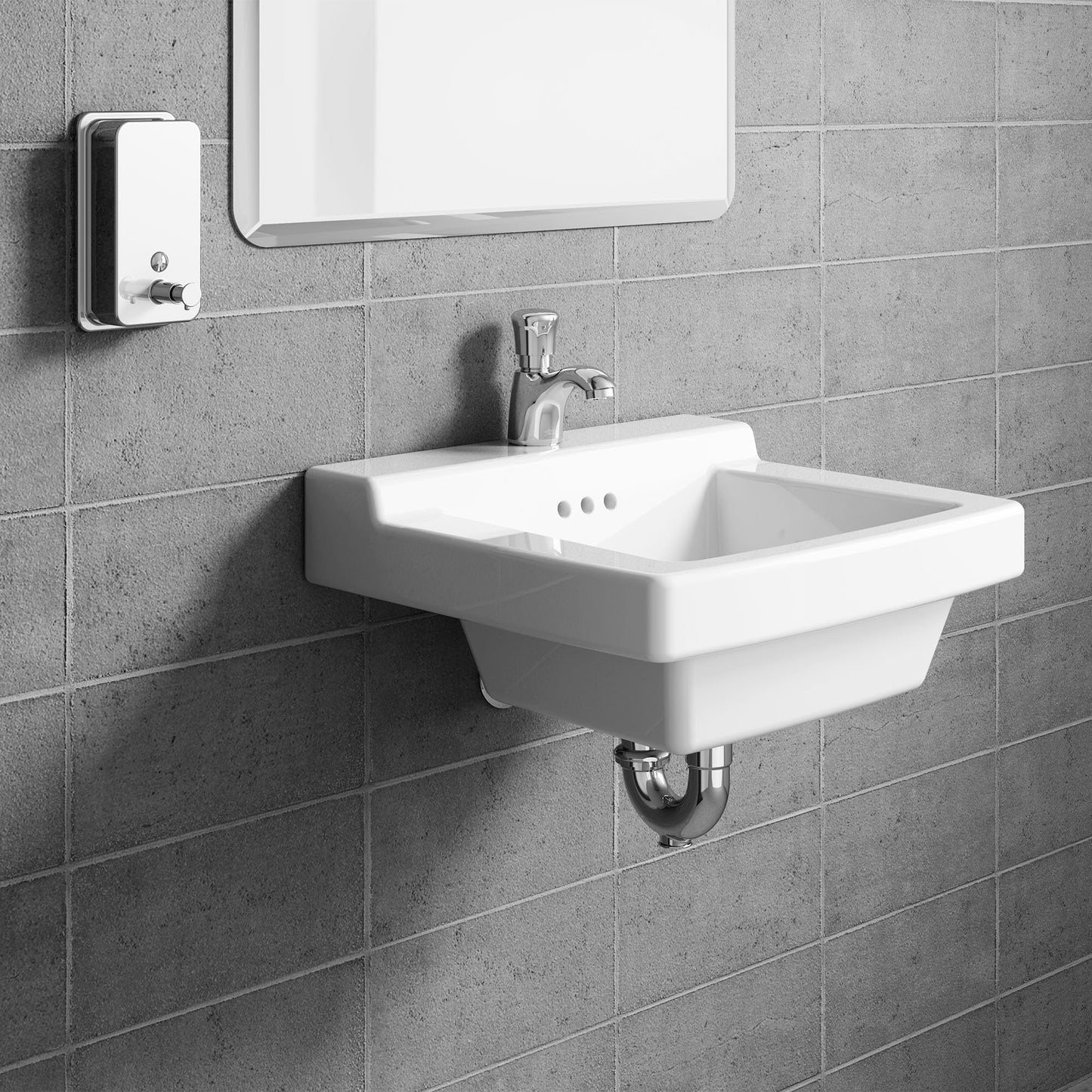 American Standard 1340119.002 Pillar Tap Metering Faucet with Extended Spout 0.5 GPM, Chrome