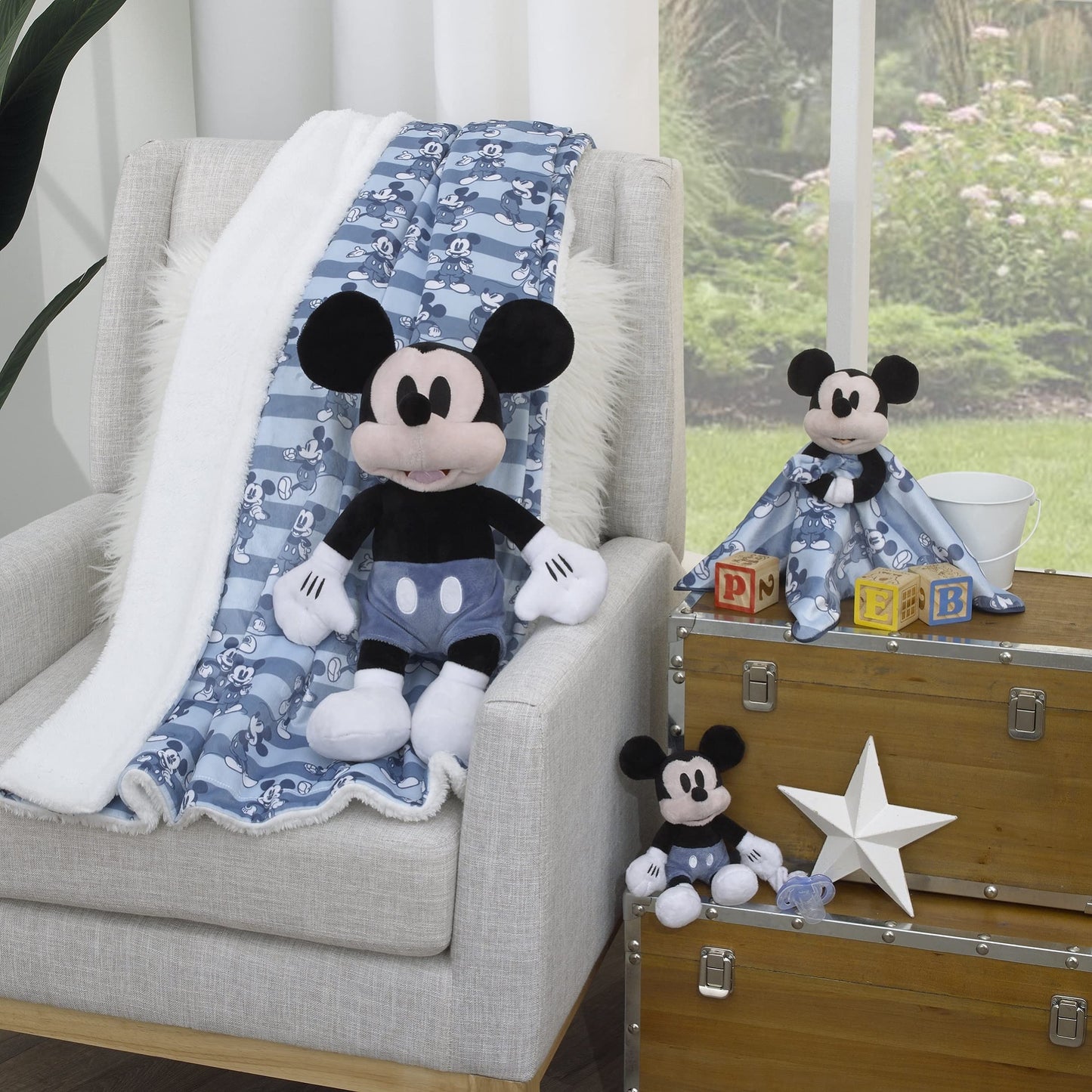 Disney Mickey Mouse Black, White, and Blue Plush