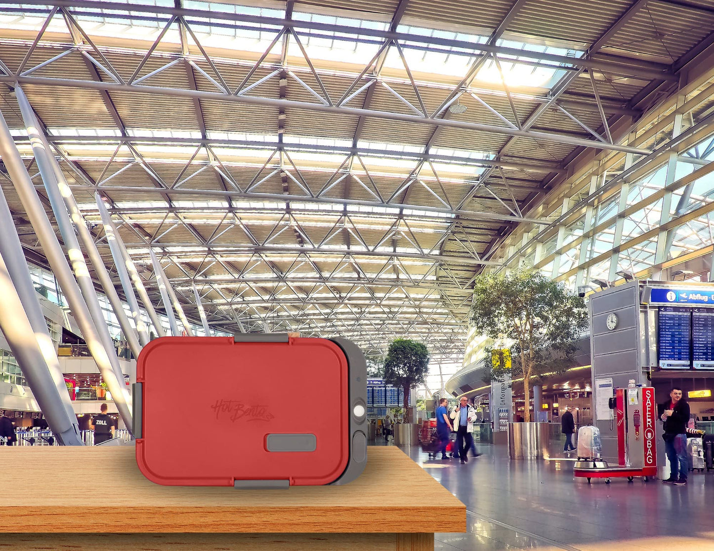 Hot Bento – Self Heated Lunch Box and Food Warmer – Battery Powered, Portable, Cordless, Hot Meals for Office, Travel, Jobsite, Picnics, Outdoor Recreation, Kitchen Meal Prep - Hot Red