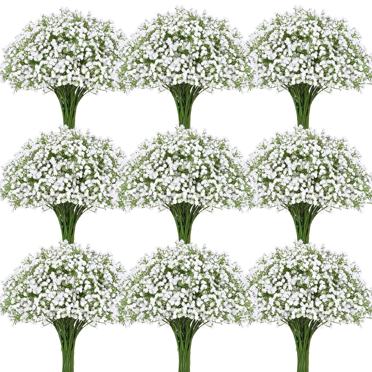 50 Pcs Babys Breath Artificial Flowers, Baby Breath Flowers Artificial Bulk, Real Touch White Fake Flowers, Faux Babies Breath Gypsophila for Wedding Home Decor Floral Arrangement